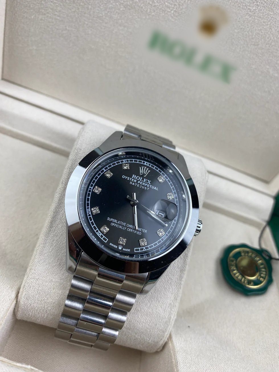 RLX Datejust Oystersteel Black Diamond Dial