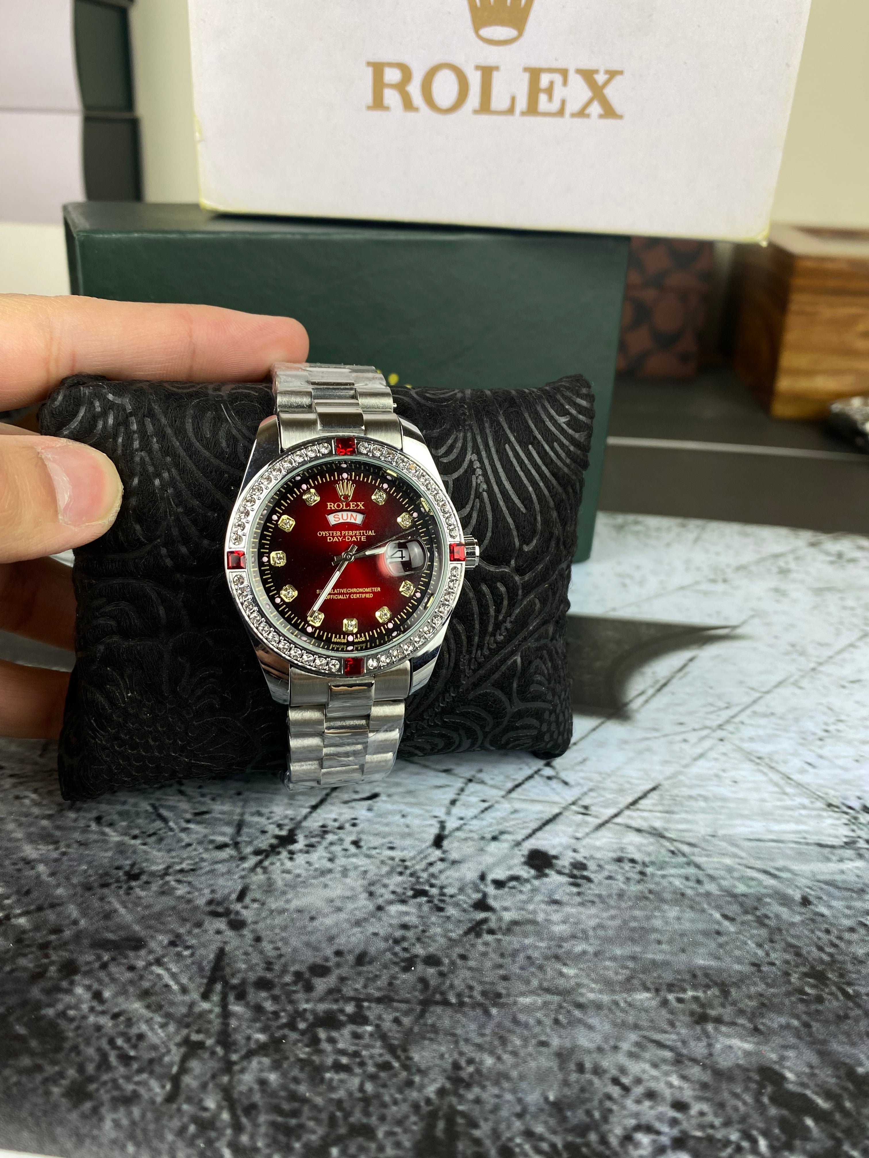 RLX Day-date(Red) Diamond Bezel