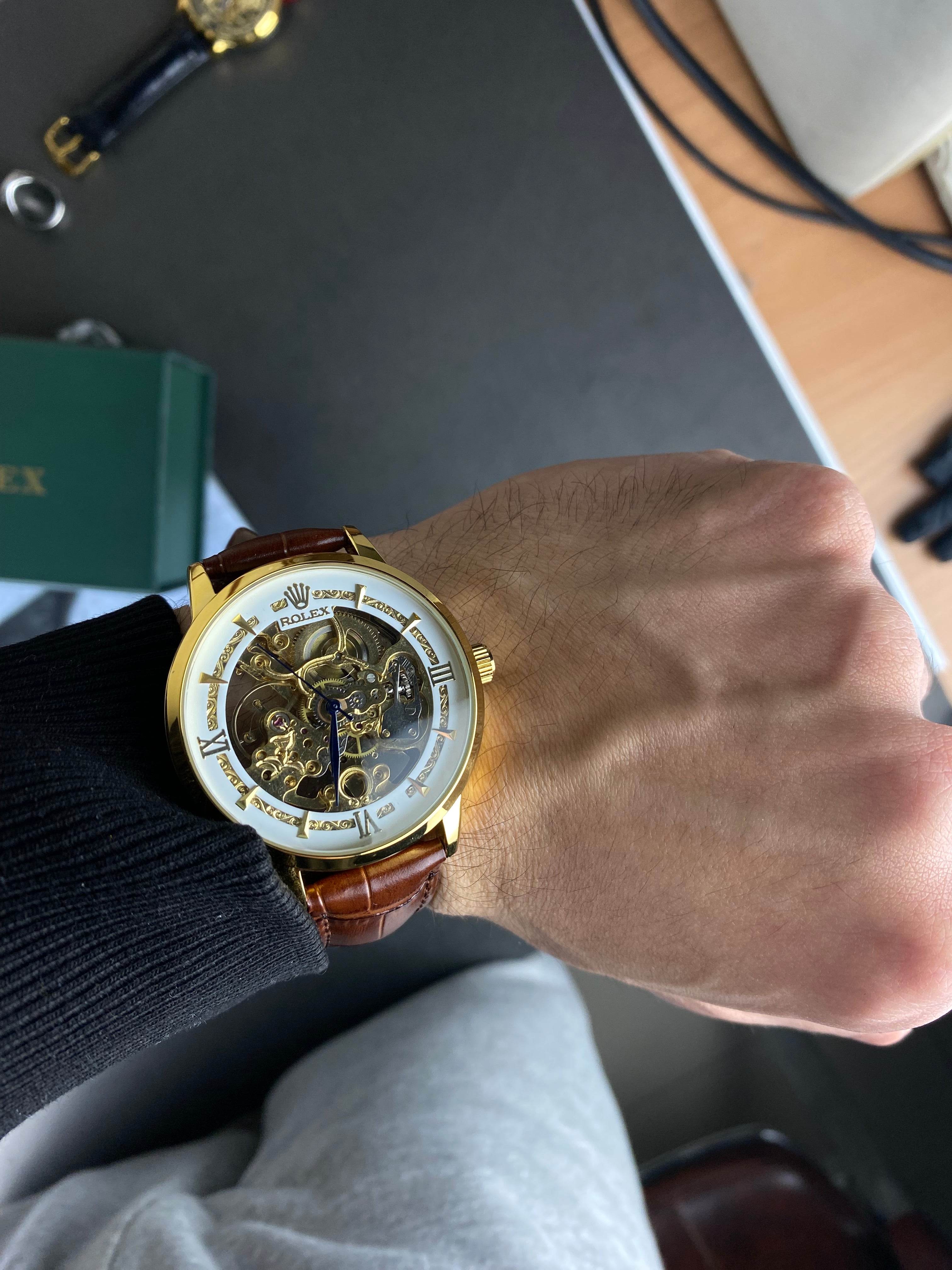 RLX Skeleton (Brown) Leather strap Automatic