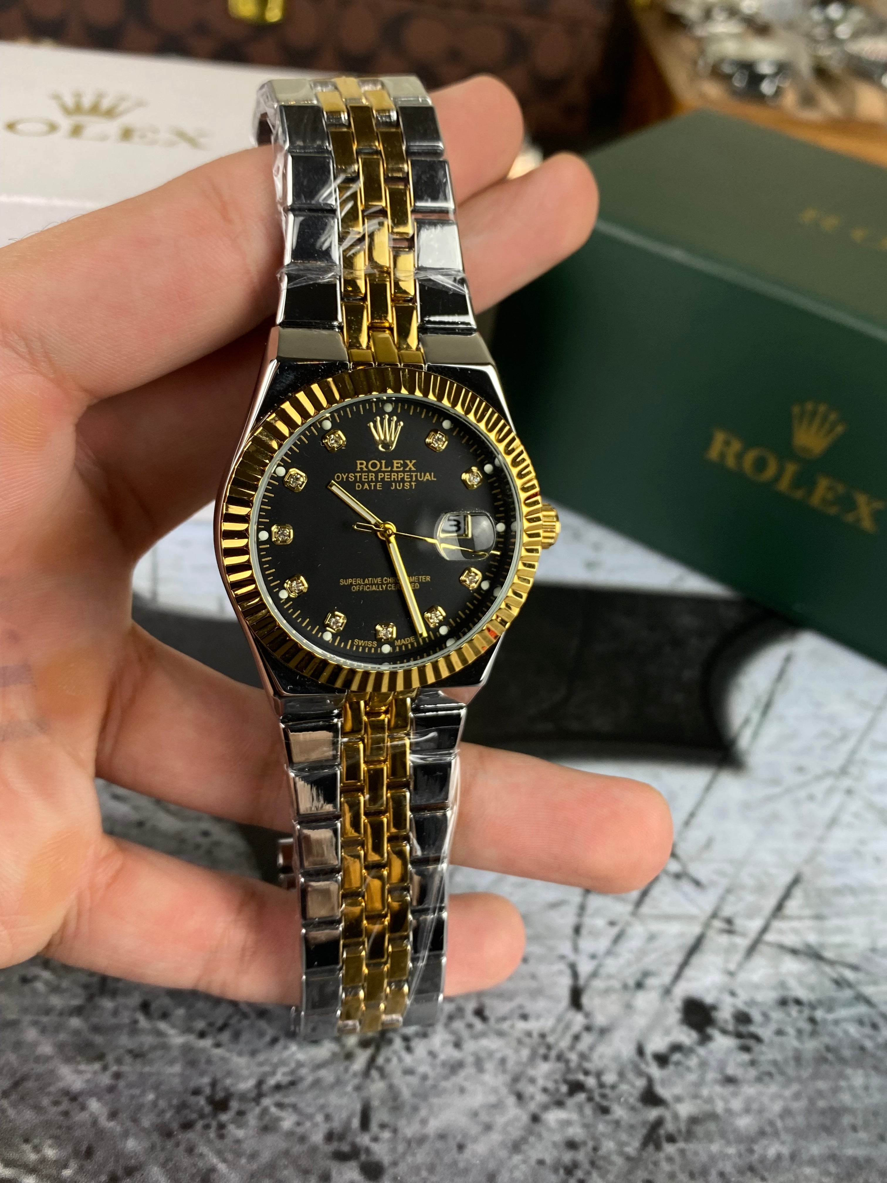 RLX Datejust – Black Diamond Dial (Two-Tone)