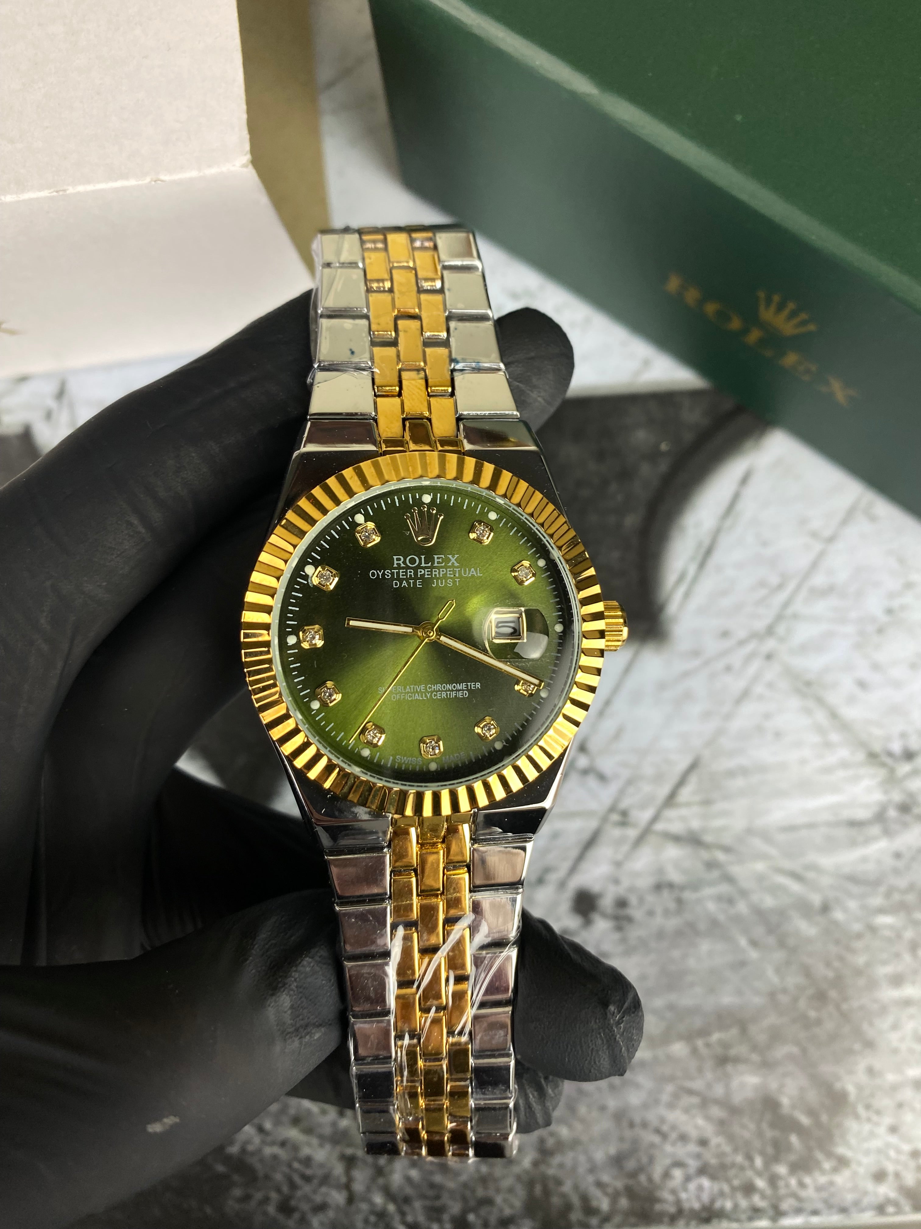 RLX Two-Tone Green DateJust
