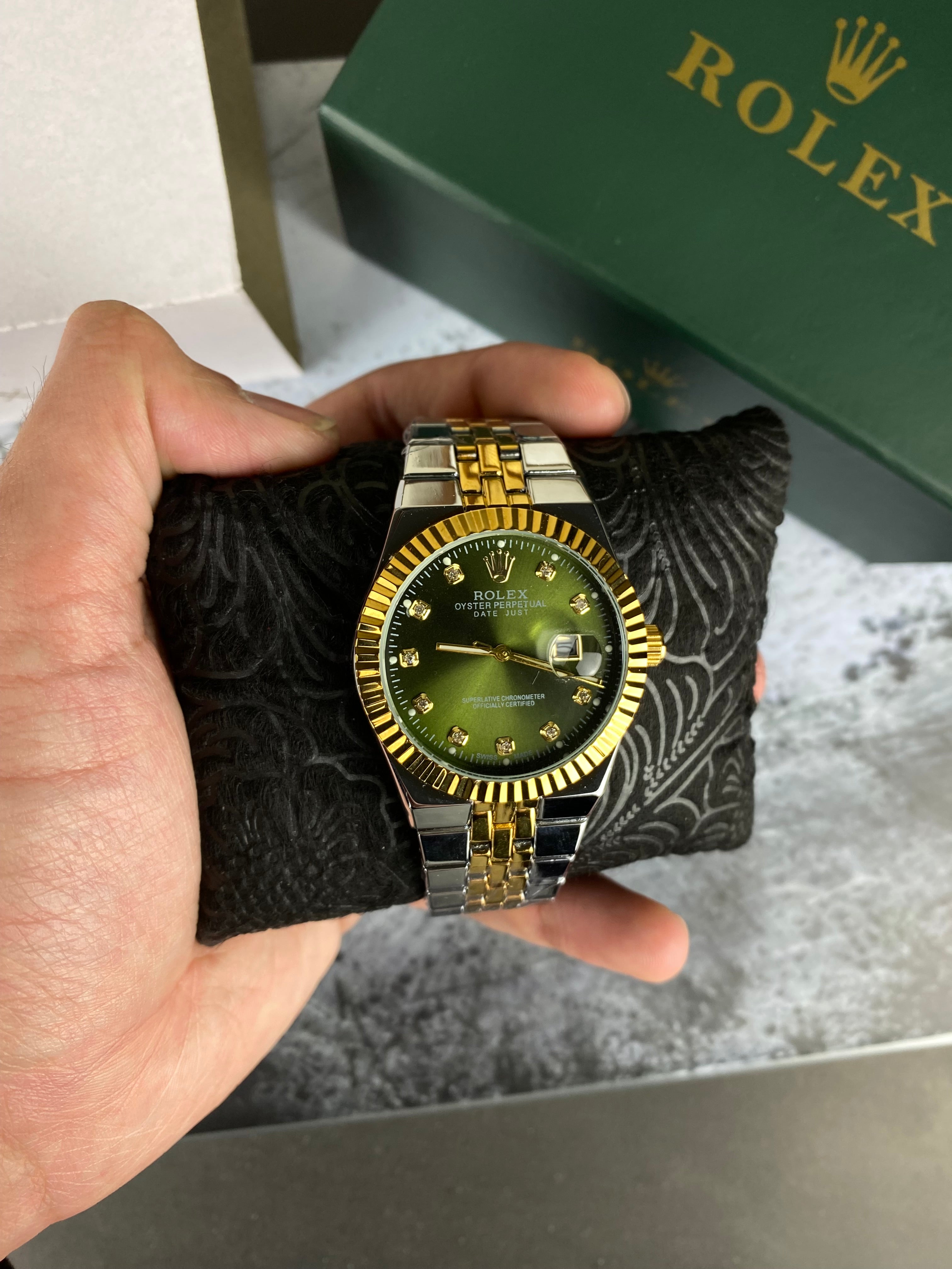 RLX Two-Tone Green DateJust