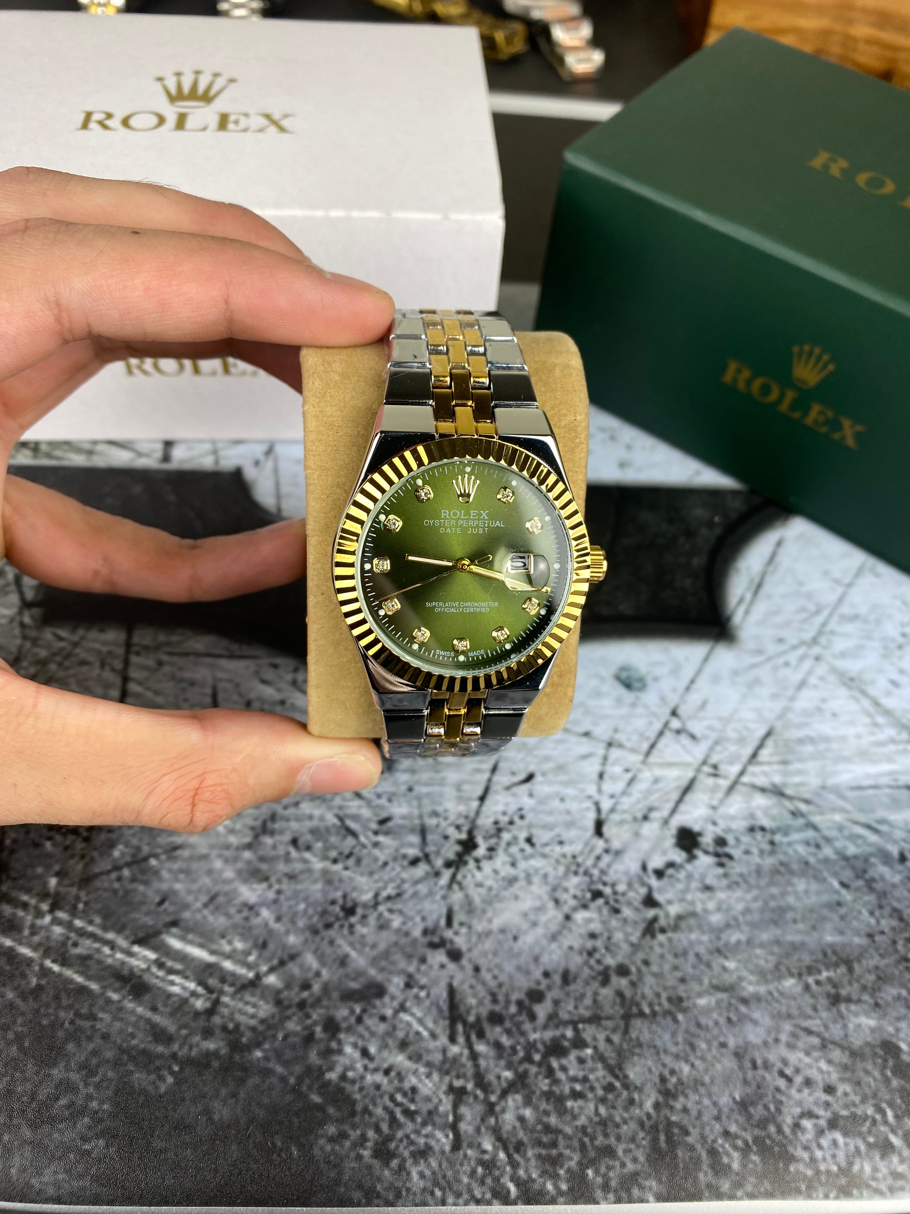 RLX Two-Tone Green DateJust