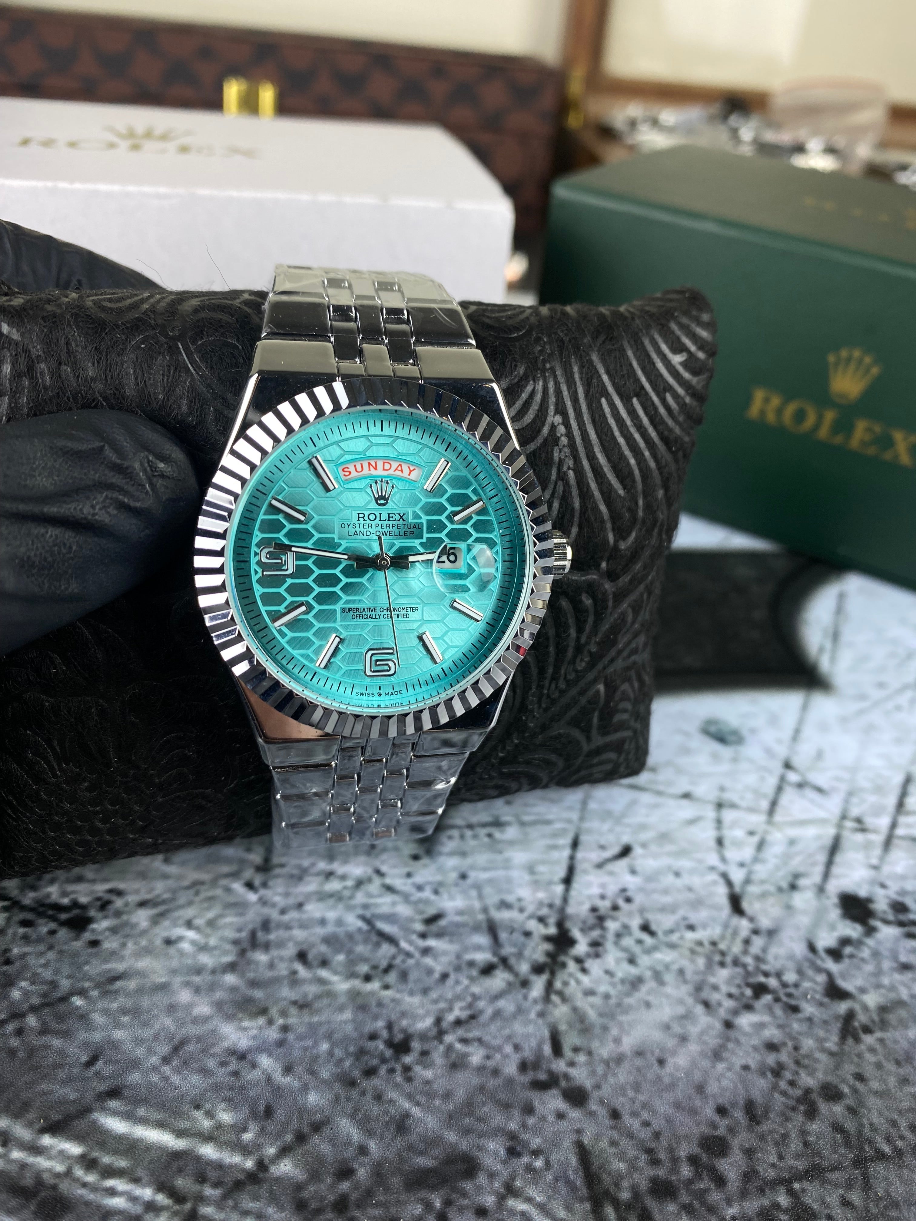 RLX Day-Date Land Dweller Ice (Blue)