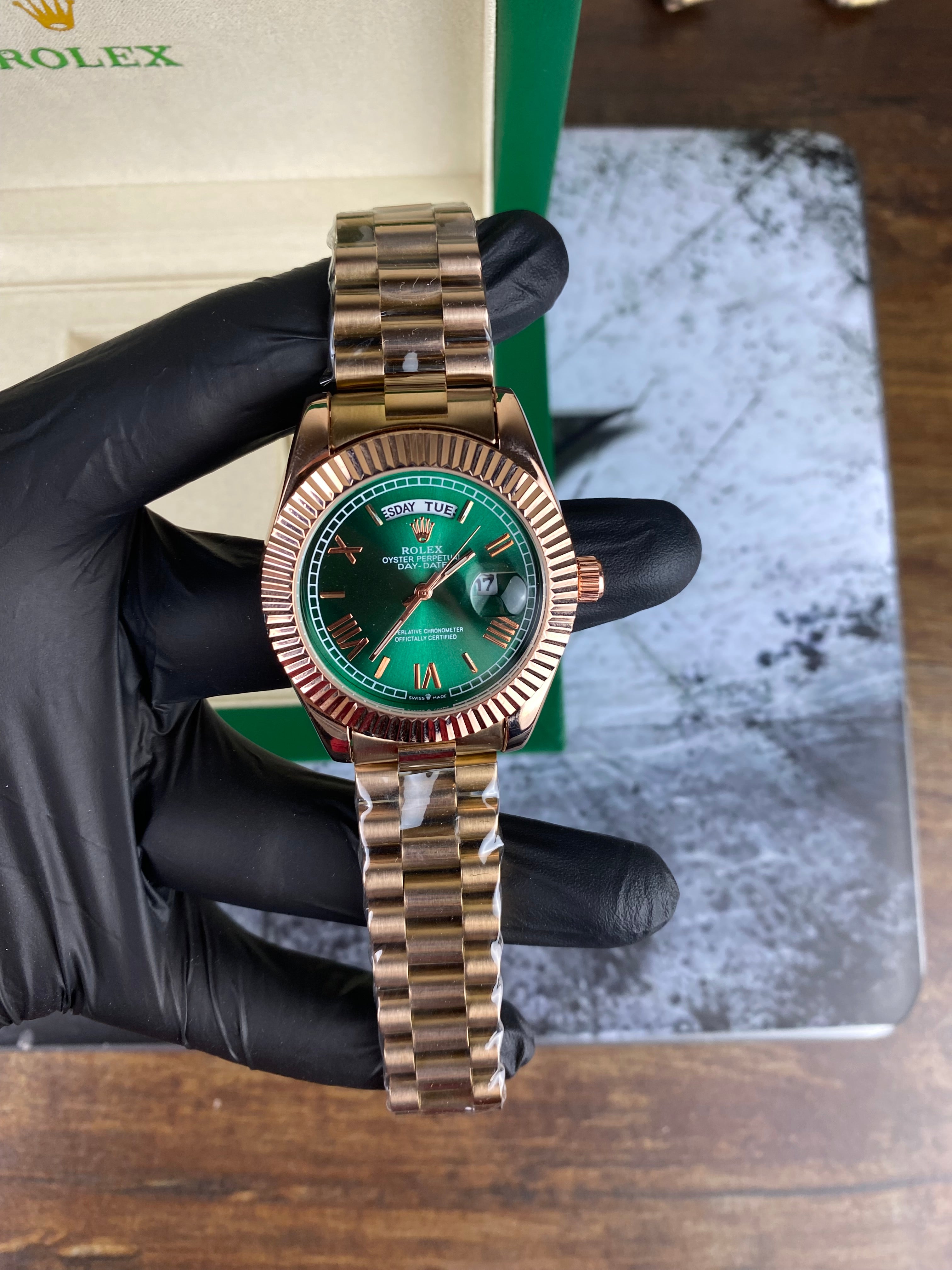 RLX Day-Date Green roman