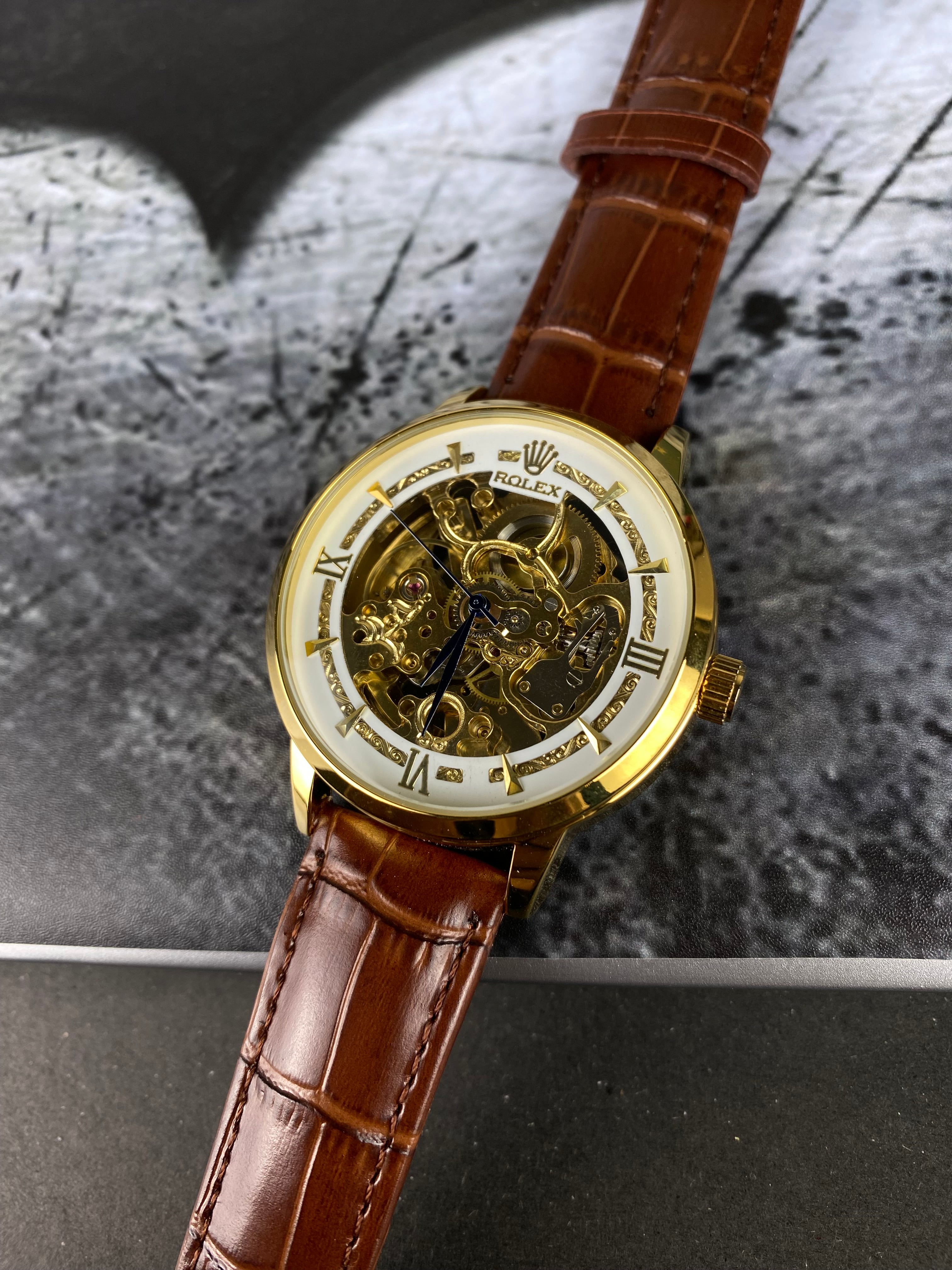 RLX Skeleton (Brown) Leather strap Automatic
