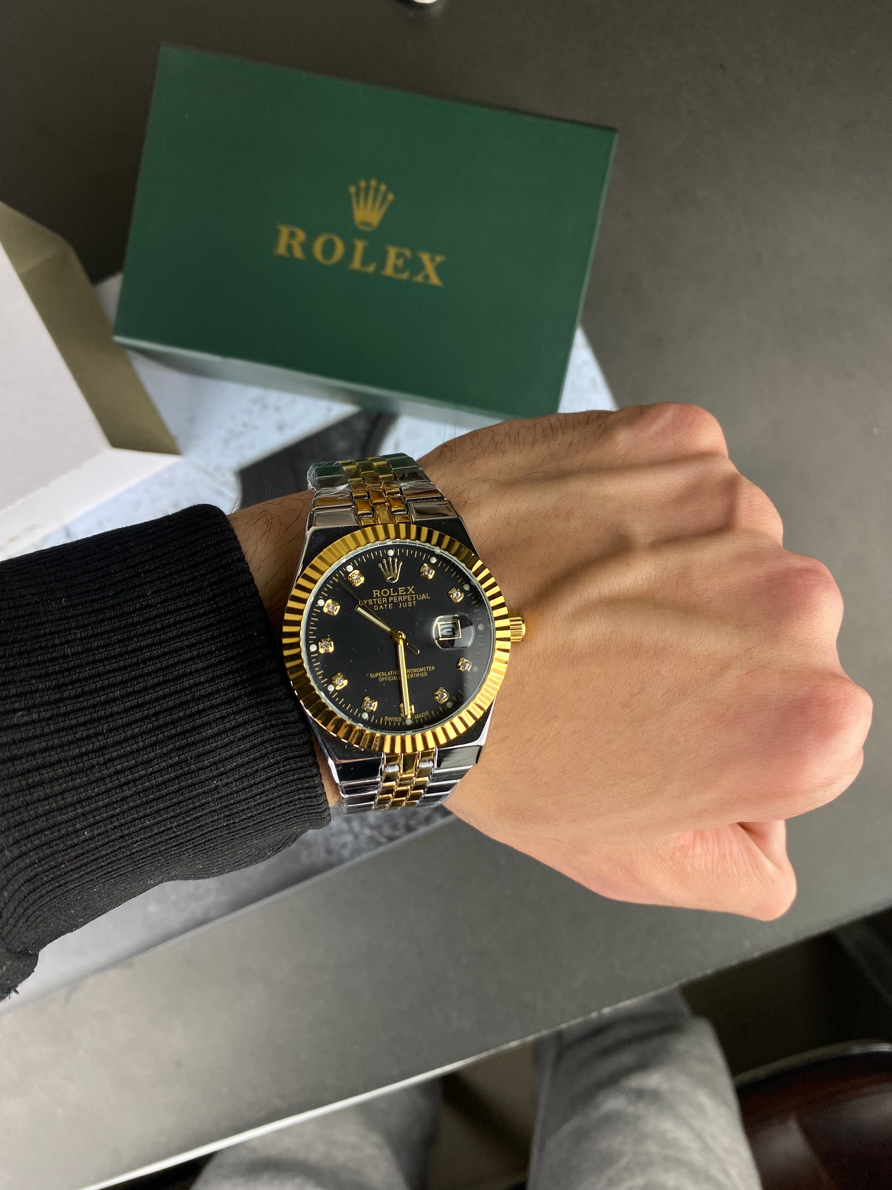 RLX Datejust – Black Diamond Dial (Two-Tone)