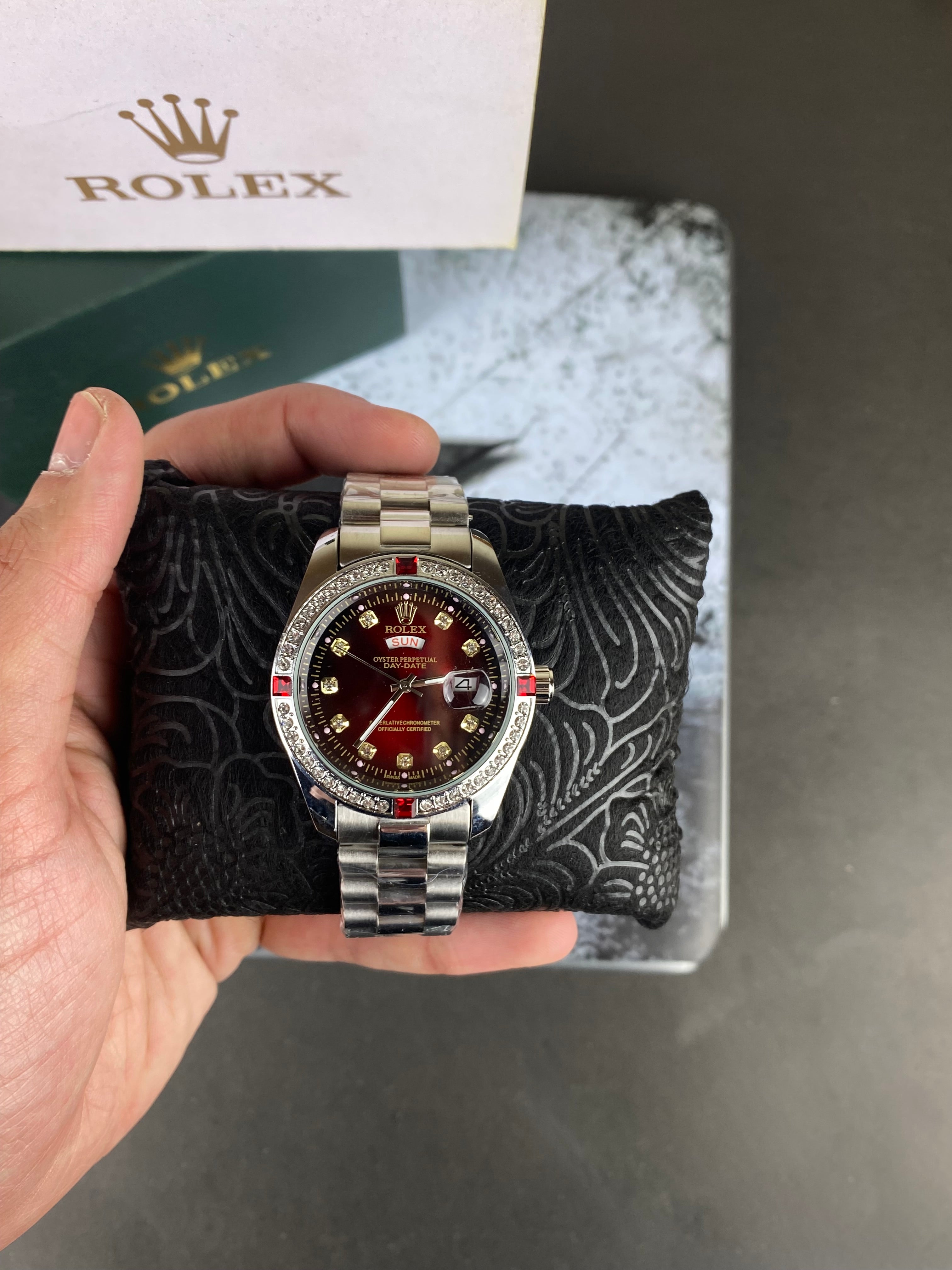 RLX Day-date(Red) Diamond Bezel