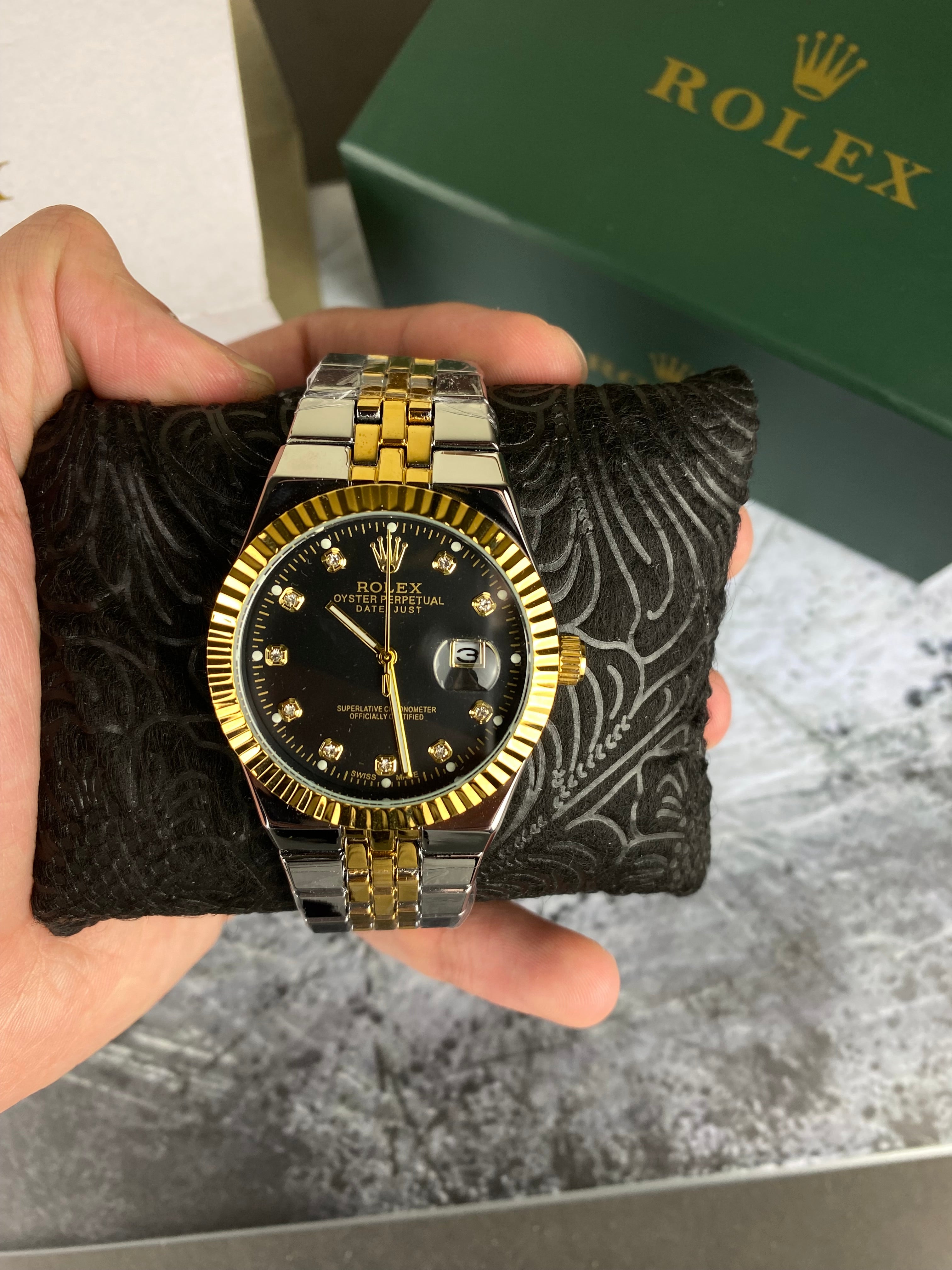 RLX Datejust – Black Diamond Dial (Two-Tone)