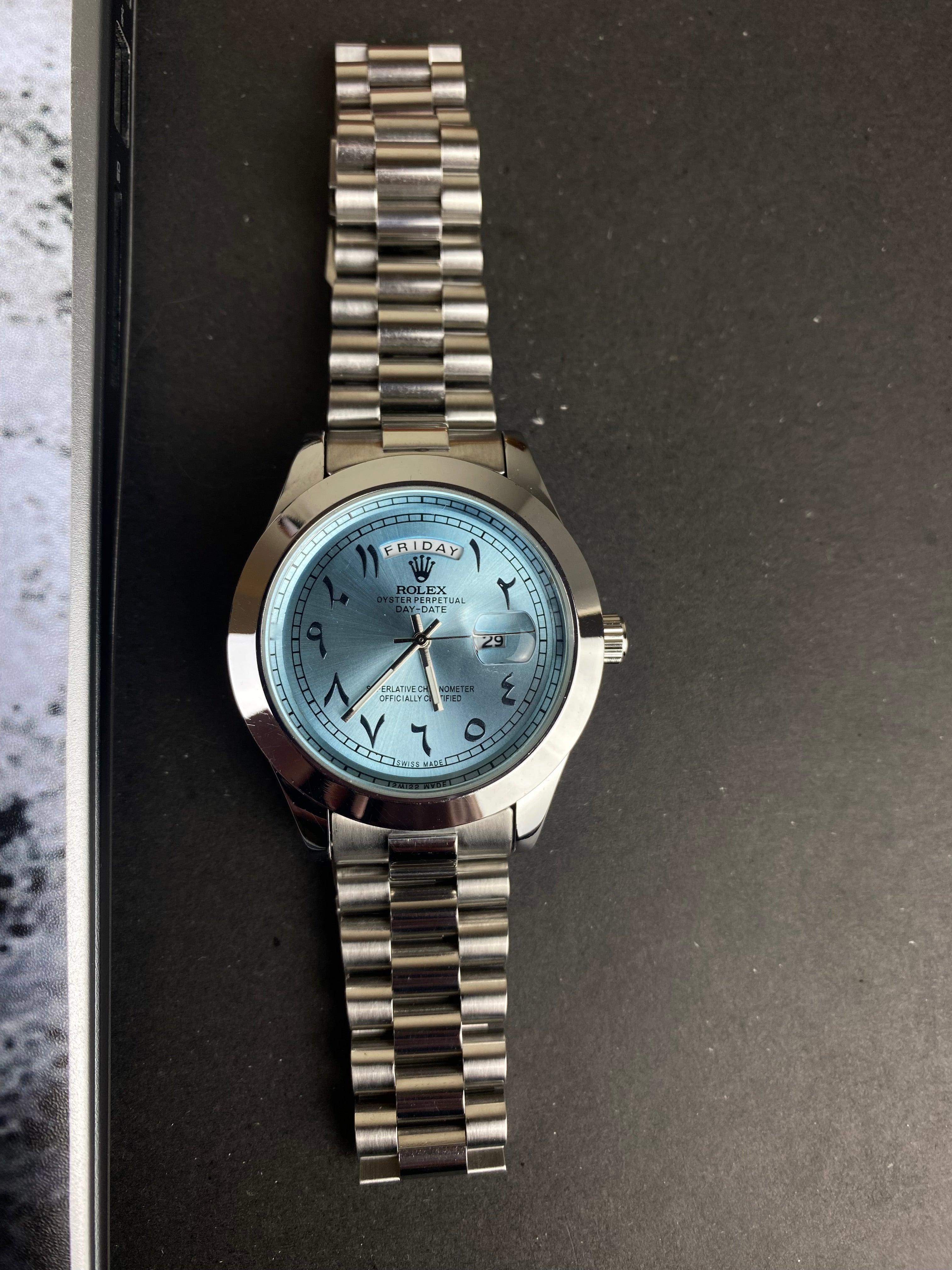 RLX Day-Date Arabic Dial Ice blue