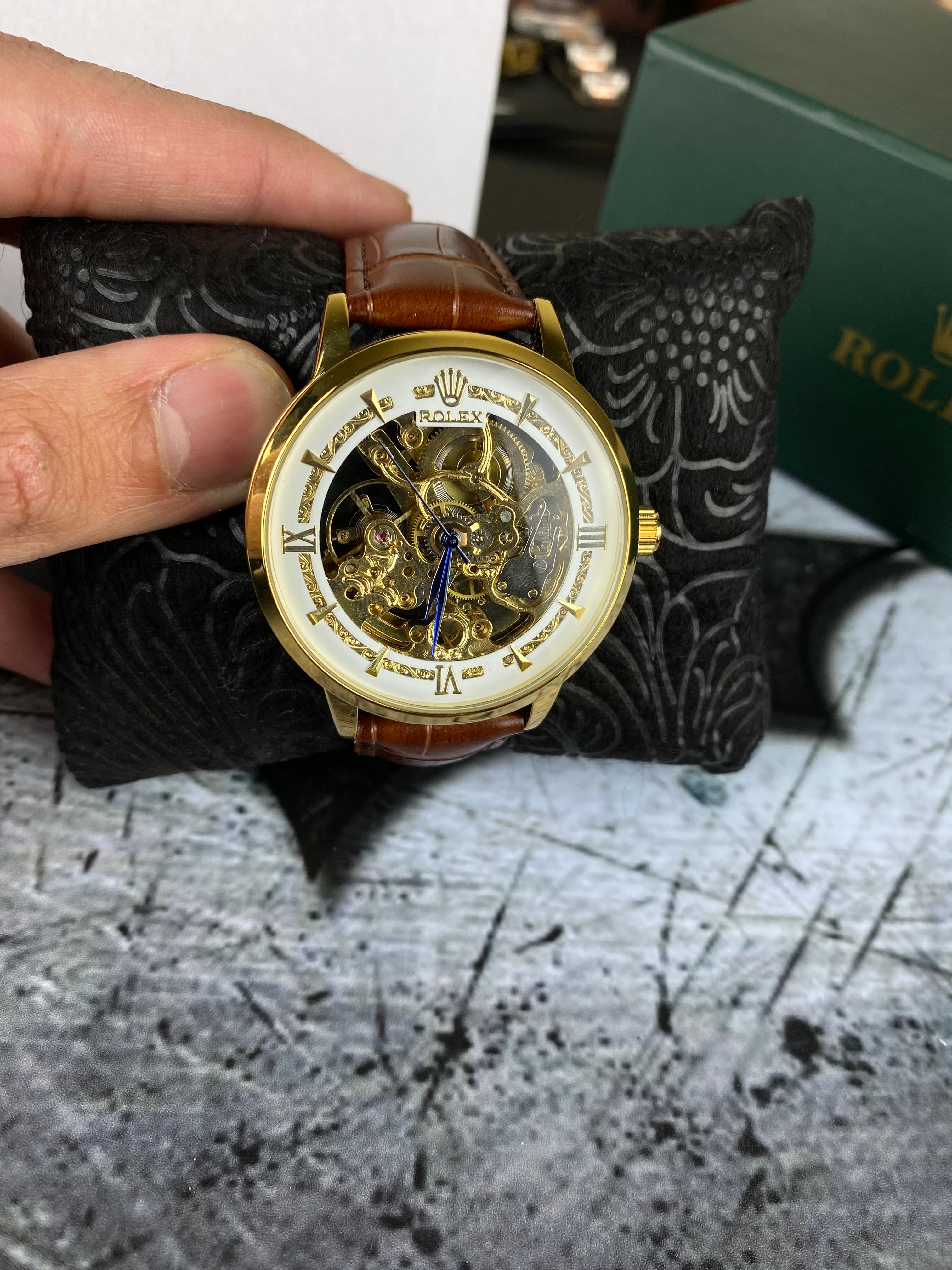 RLX Skeleton (Brown) Leather strap Automatic