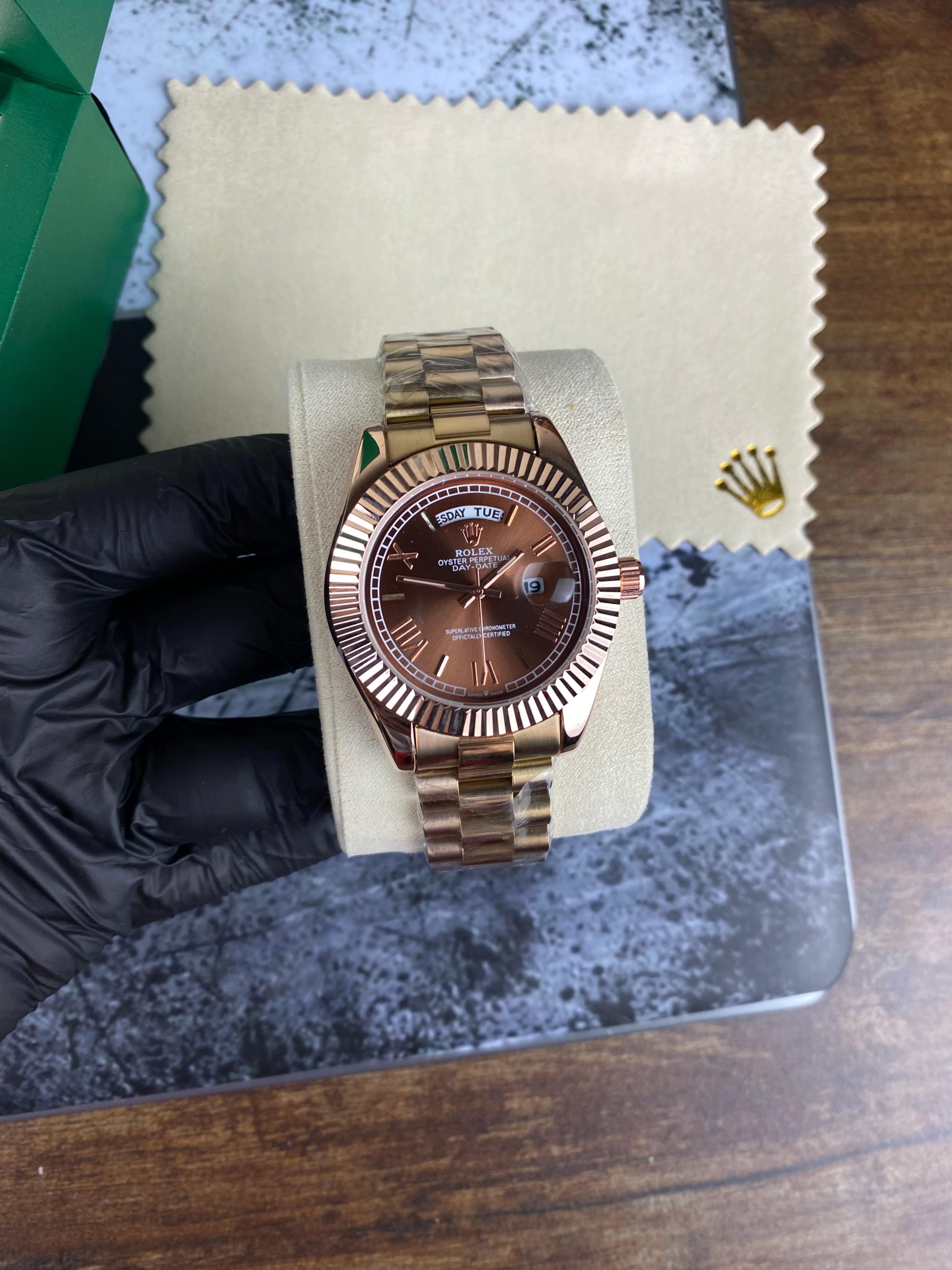 Rlx Rose Gold day-date style