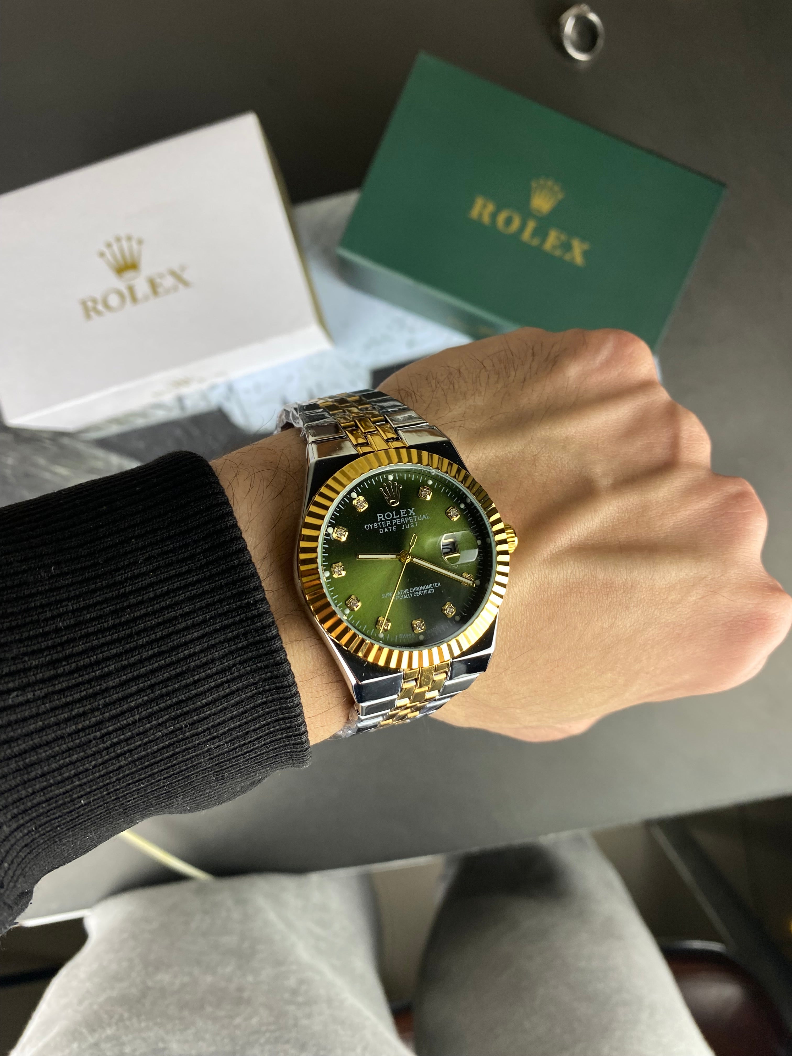 RLX Two-Tone Green DateJust