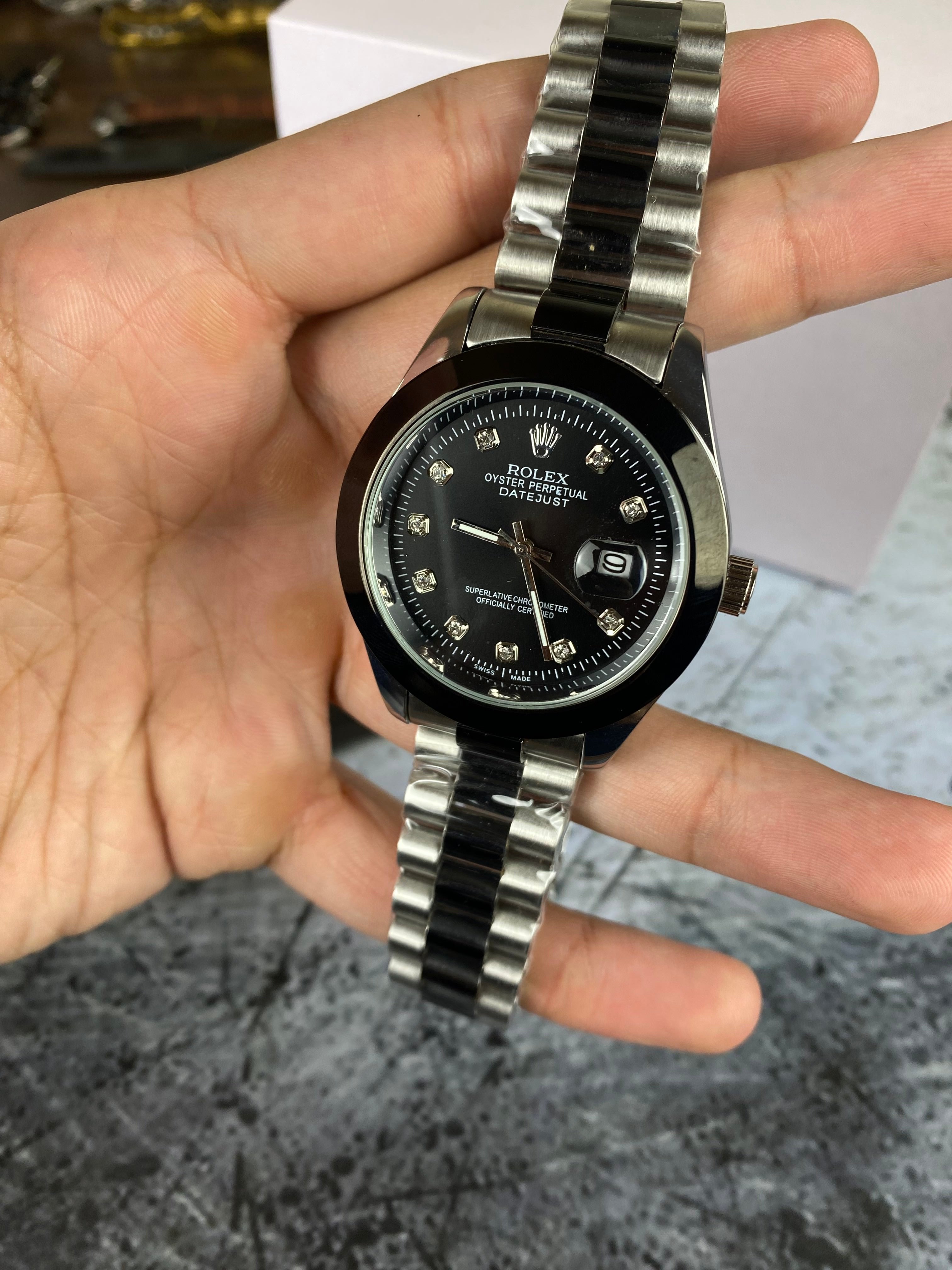 RLX Datejust Black Diamond Edition – Oyster Perpetual Elegance
