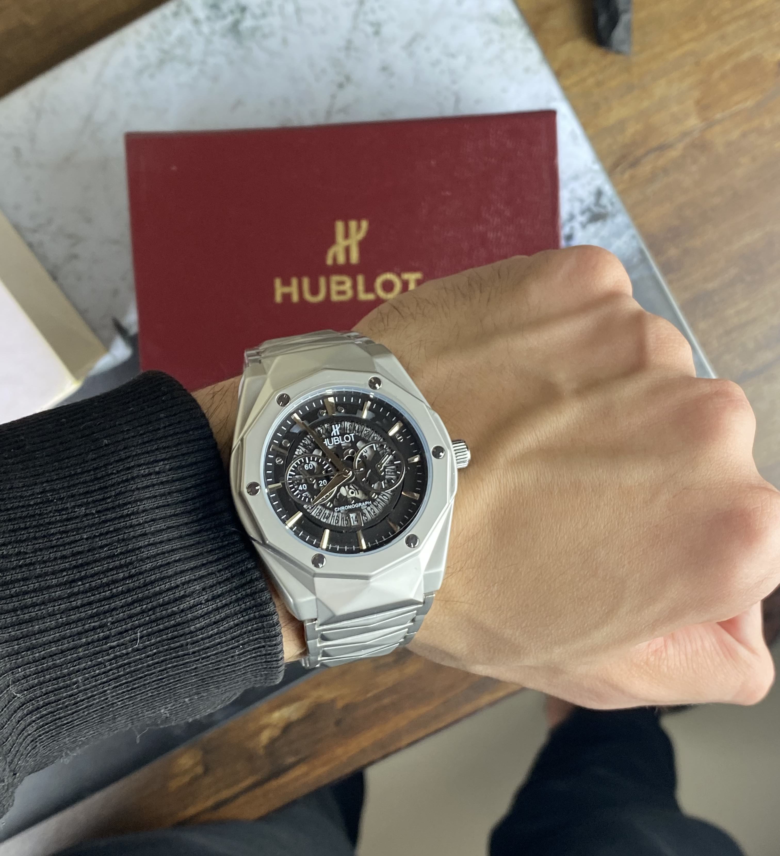 HUBLOT Obsidian Edge Chronograph – Steel Fusion Edition