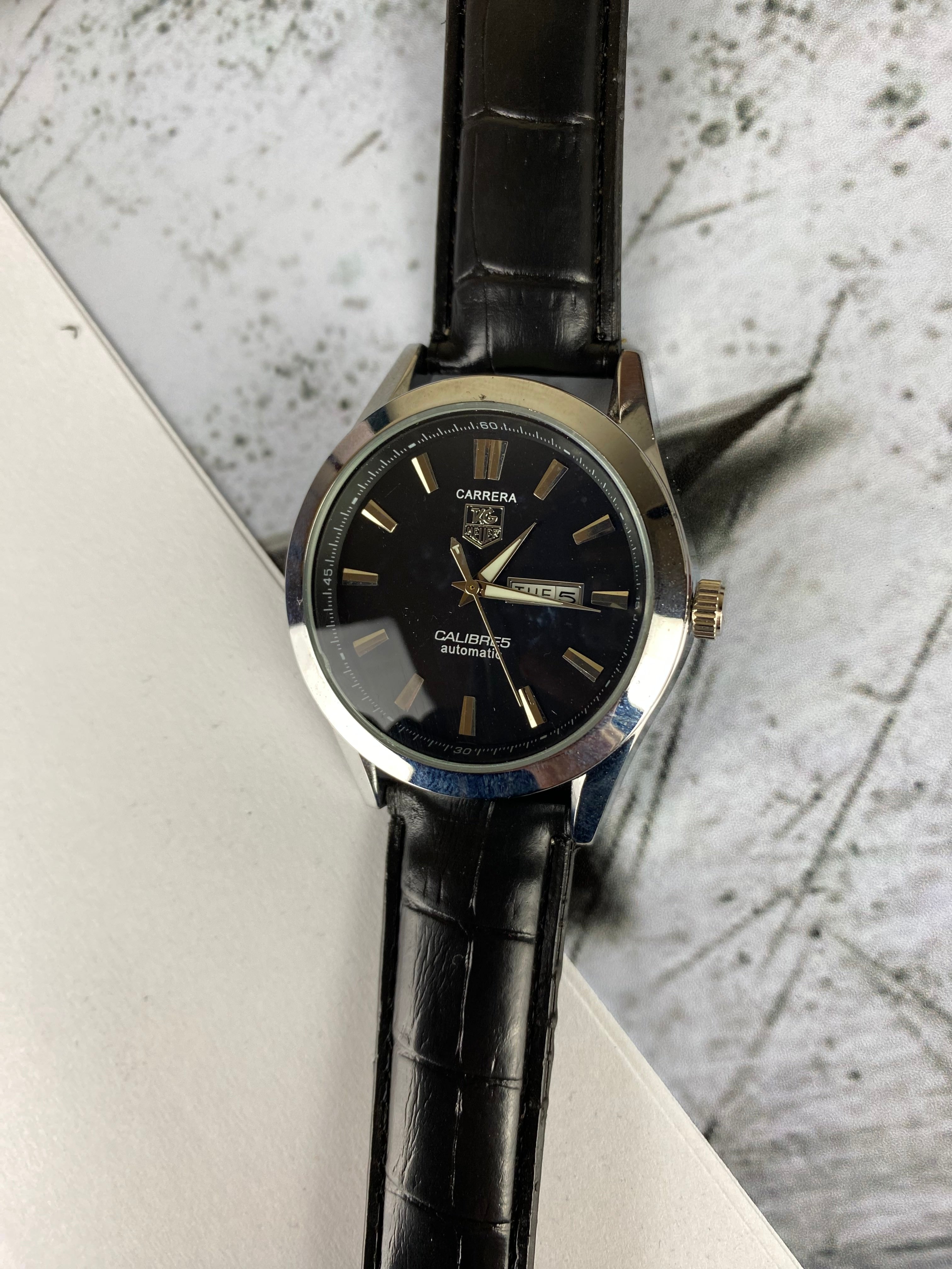 TAG Heuer Carrera Calibre 5 Automatic – Black Dial Leather Edition