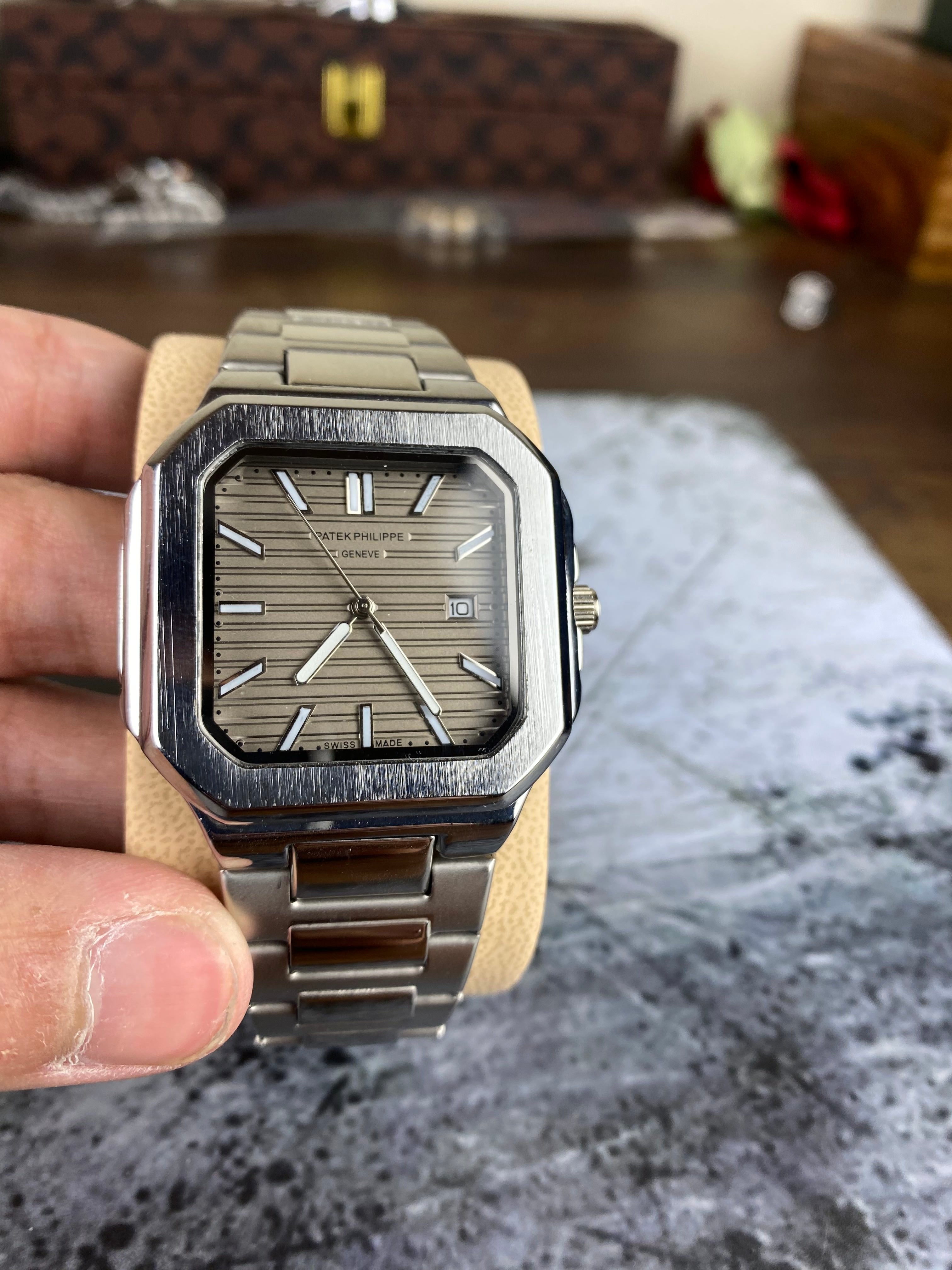 PP Square Steel Brown Dial