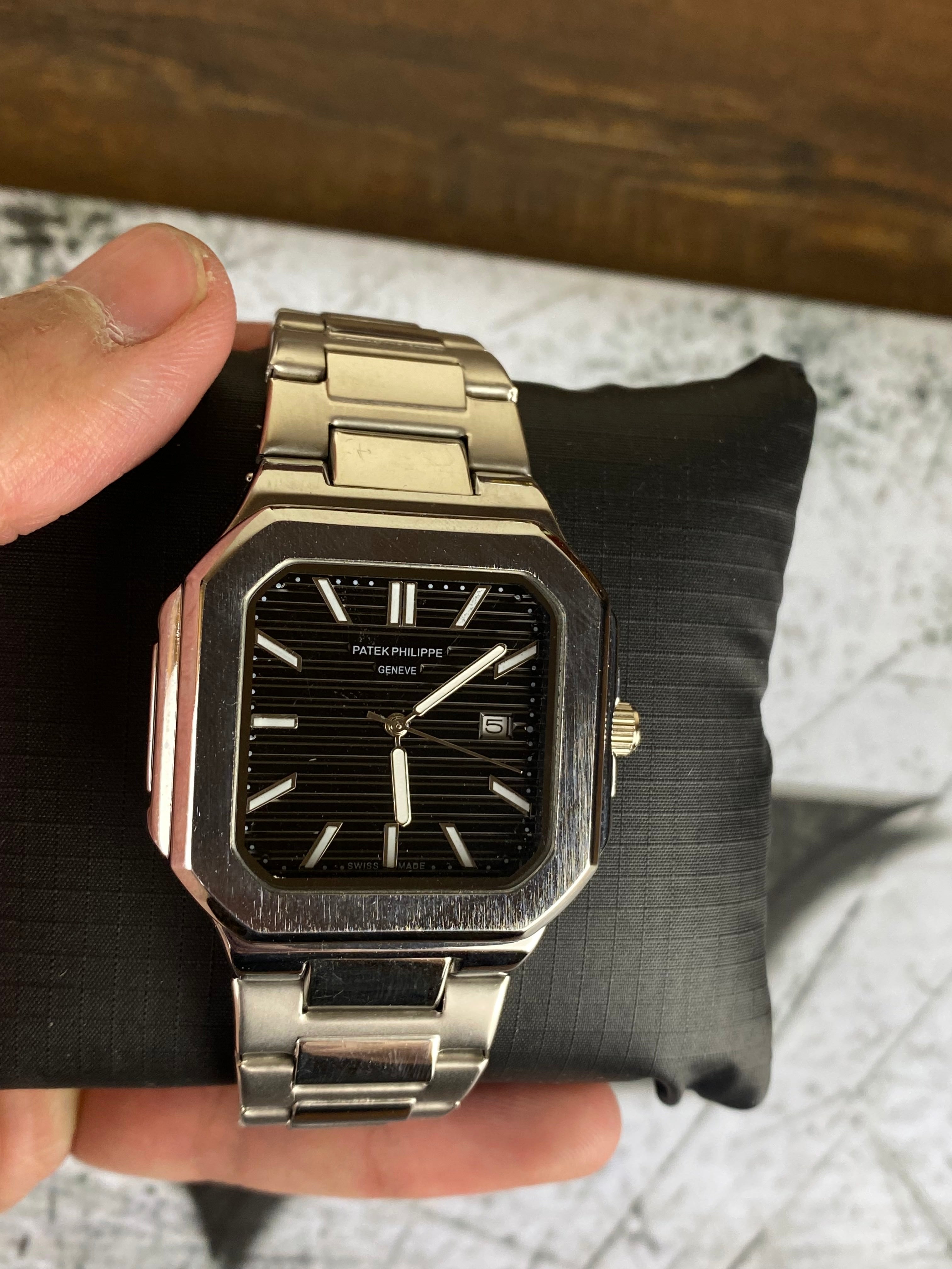 PP Square Steel Black Dial
