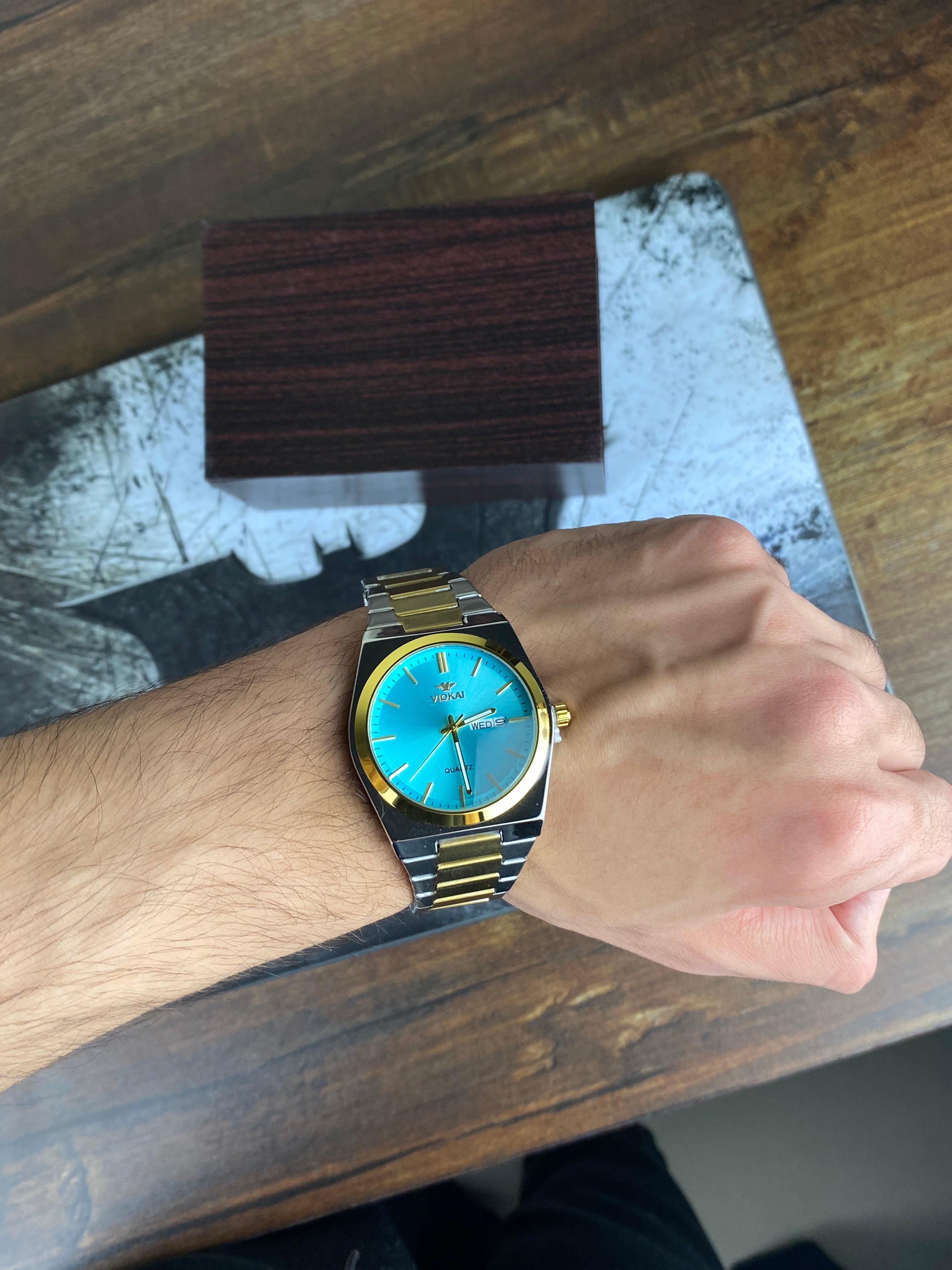 VIOKAI – Aqua Blue Dial Gold Edition