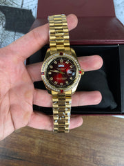 RLX – Royal Burgundy Diamond Dial Quartz Watch