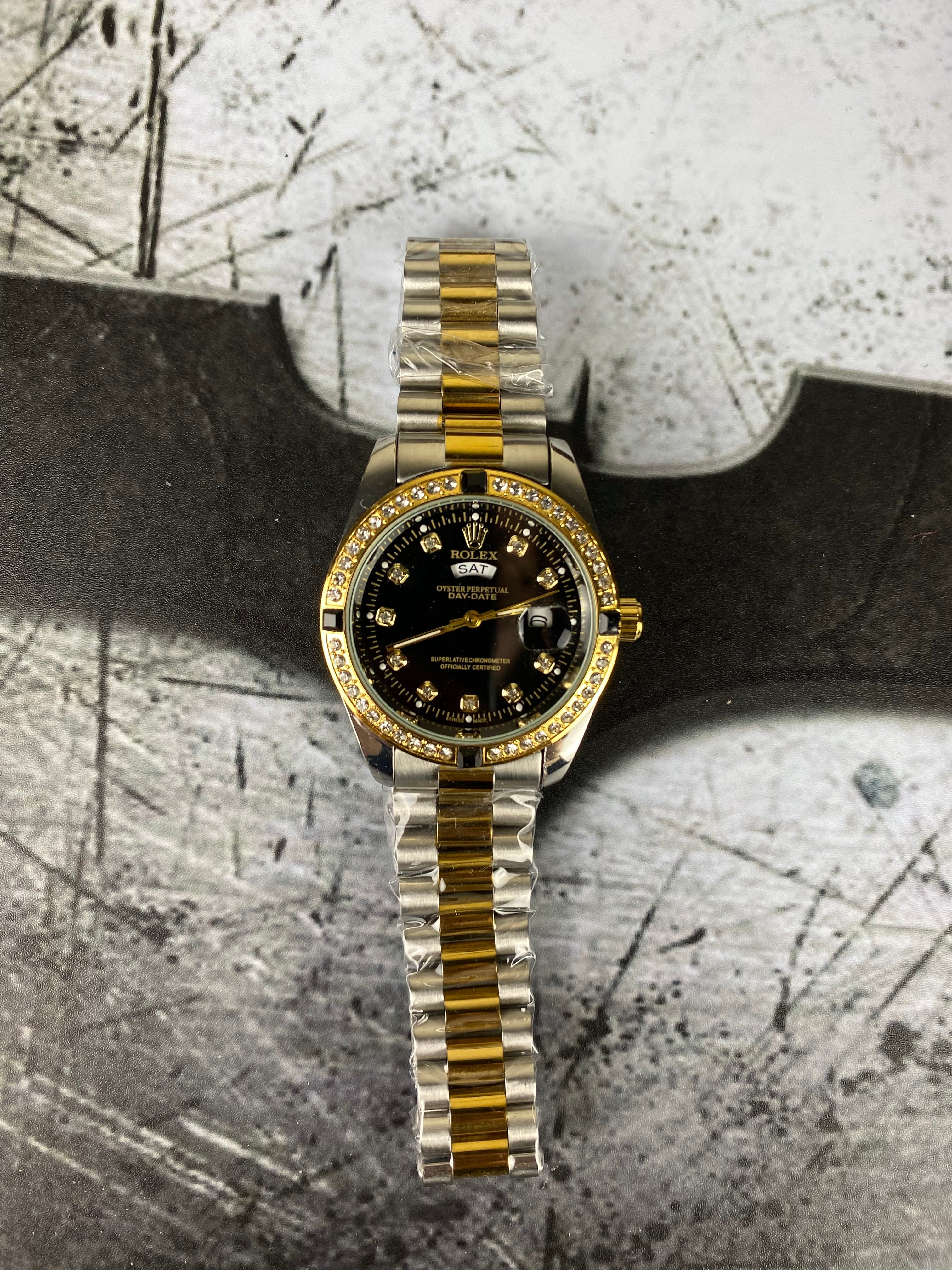 RLX – Royal Black Diamond Two-Tone Quartz Watch
