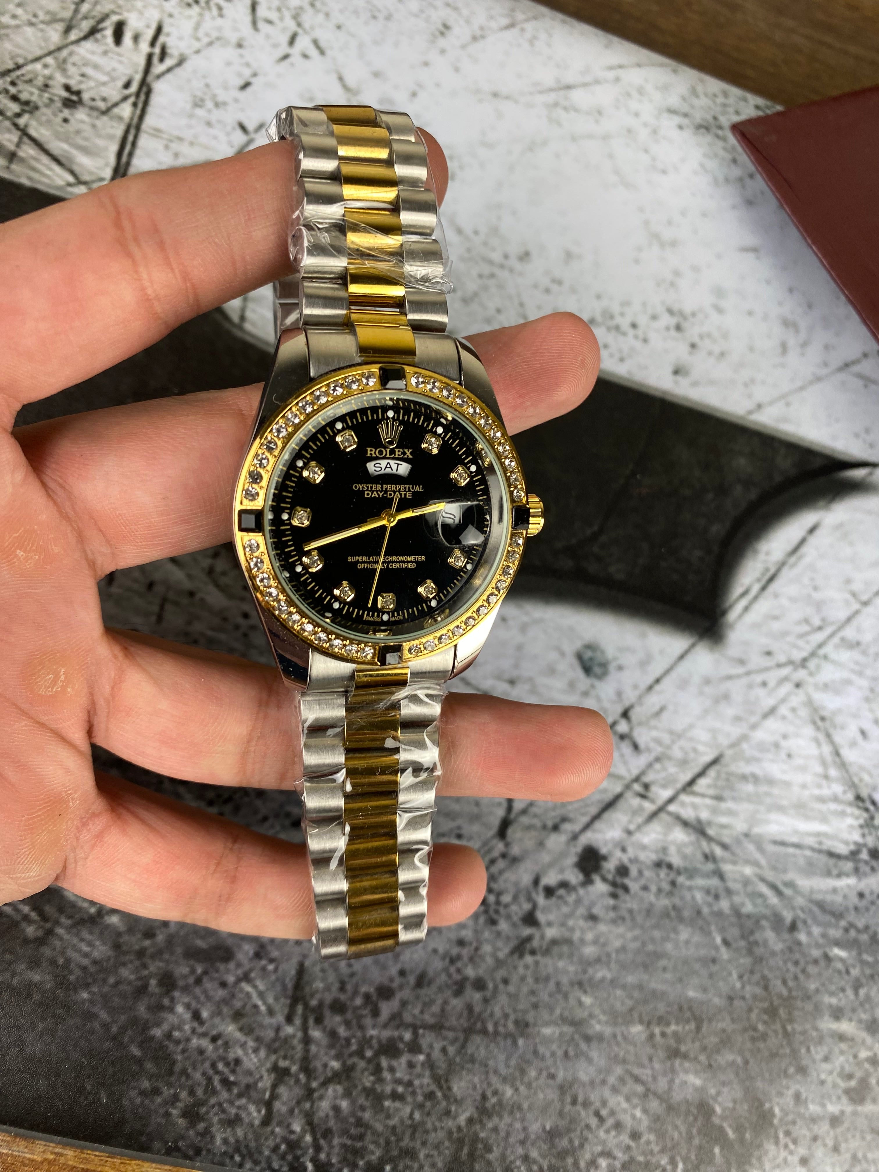 RLX – Royal Black Diamond Two-Tone Quartz Watch
