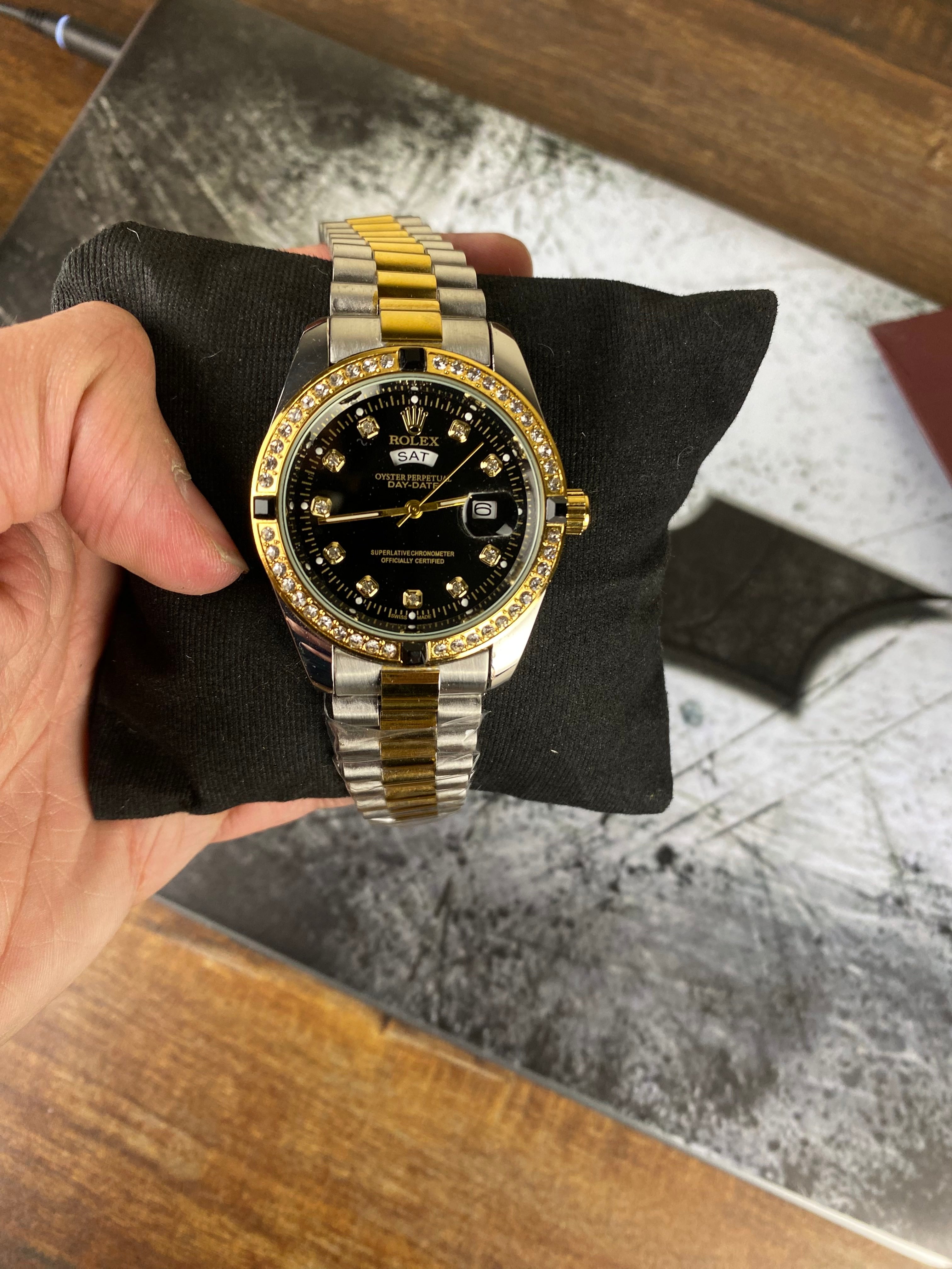 RLX – Royal Black Diamond Two-Tone Quartz Watch