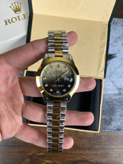 RLX – Royal Gold Black Diamond Date Quartz Dial