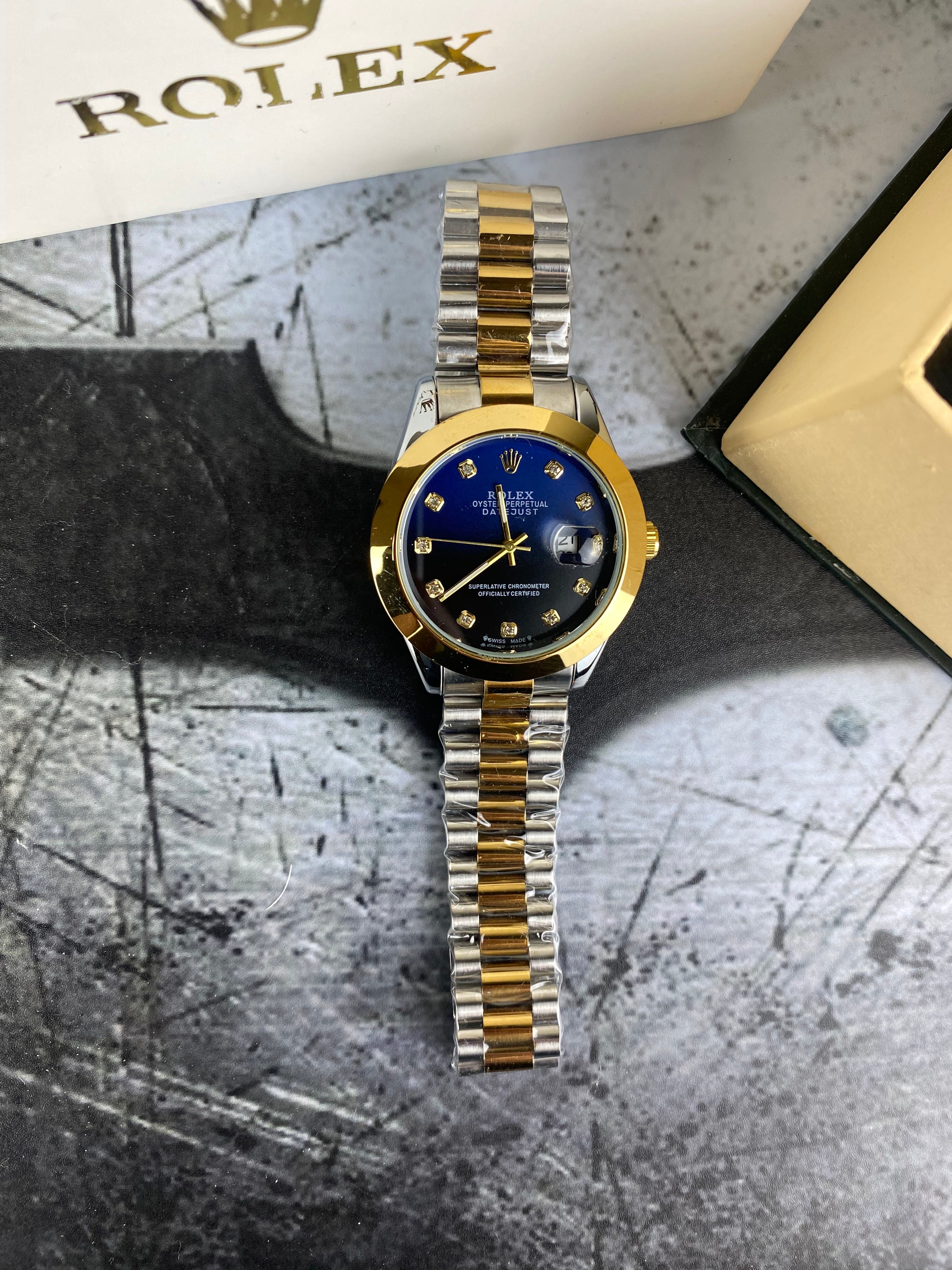 RLX – Royal Blue Diamond Date Quartz Dial