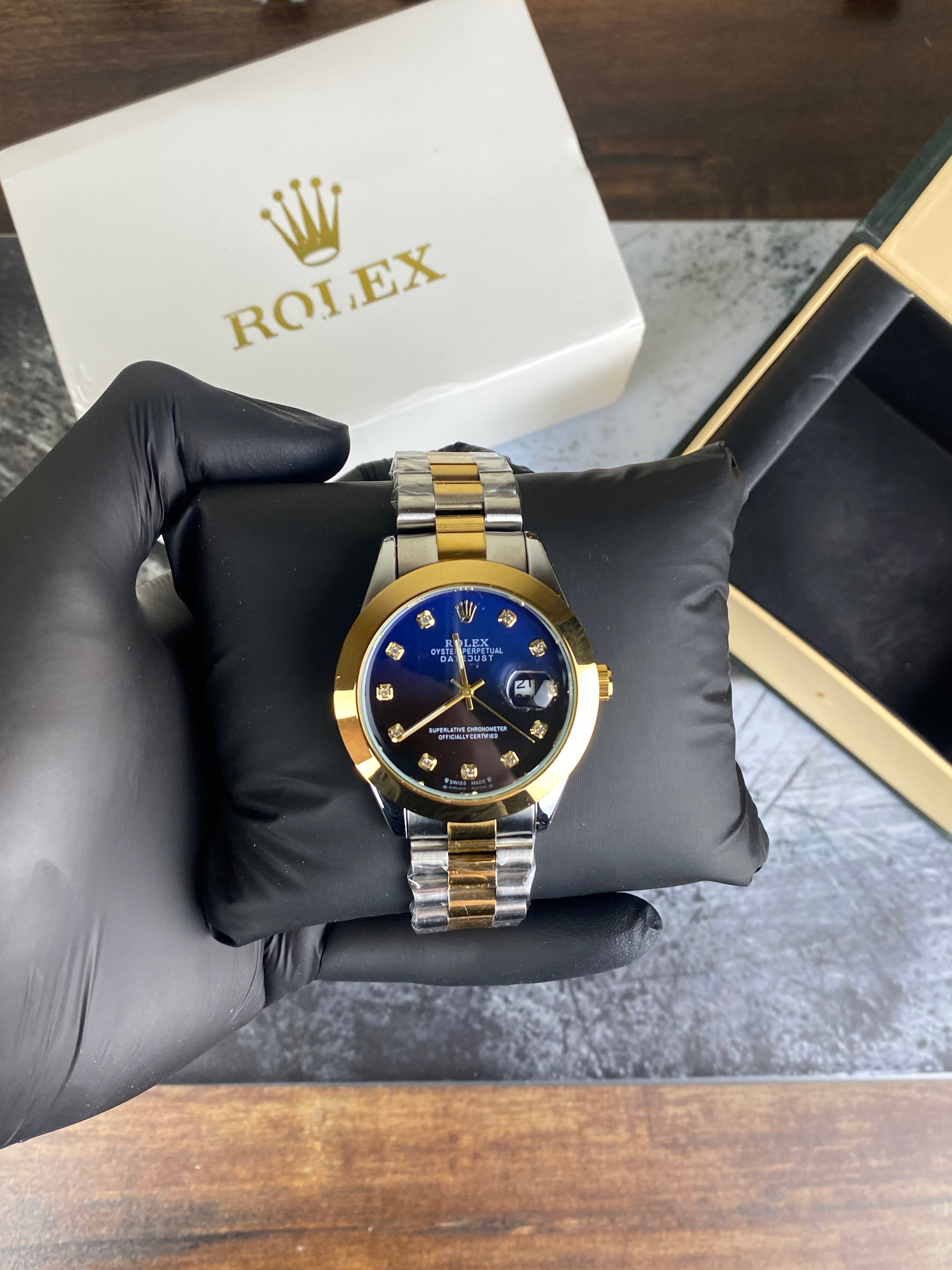 RLX – Royal Blue Diamond Date Quartz Dial