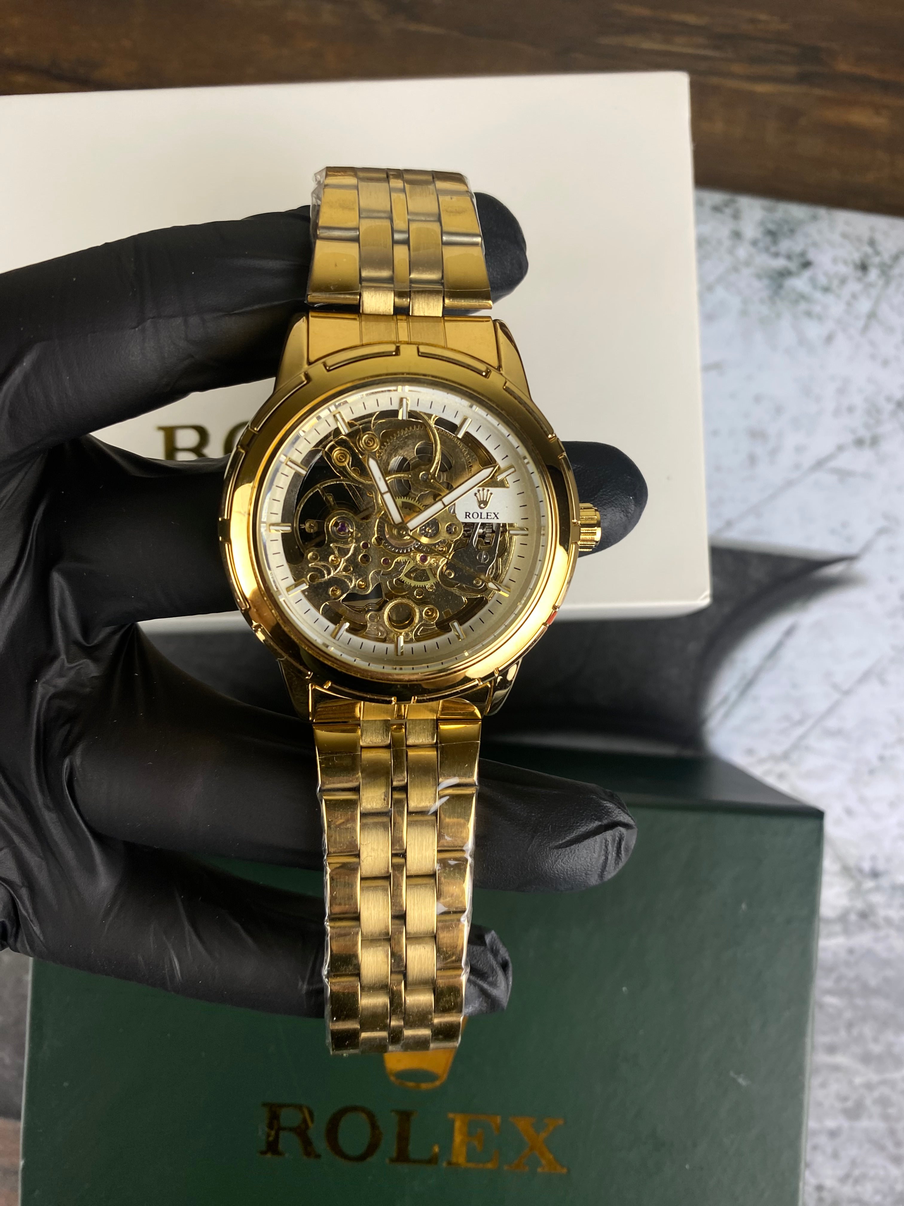 ⌚ RLX Automatic Skeleton Classic Gold – Open Heart Edition