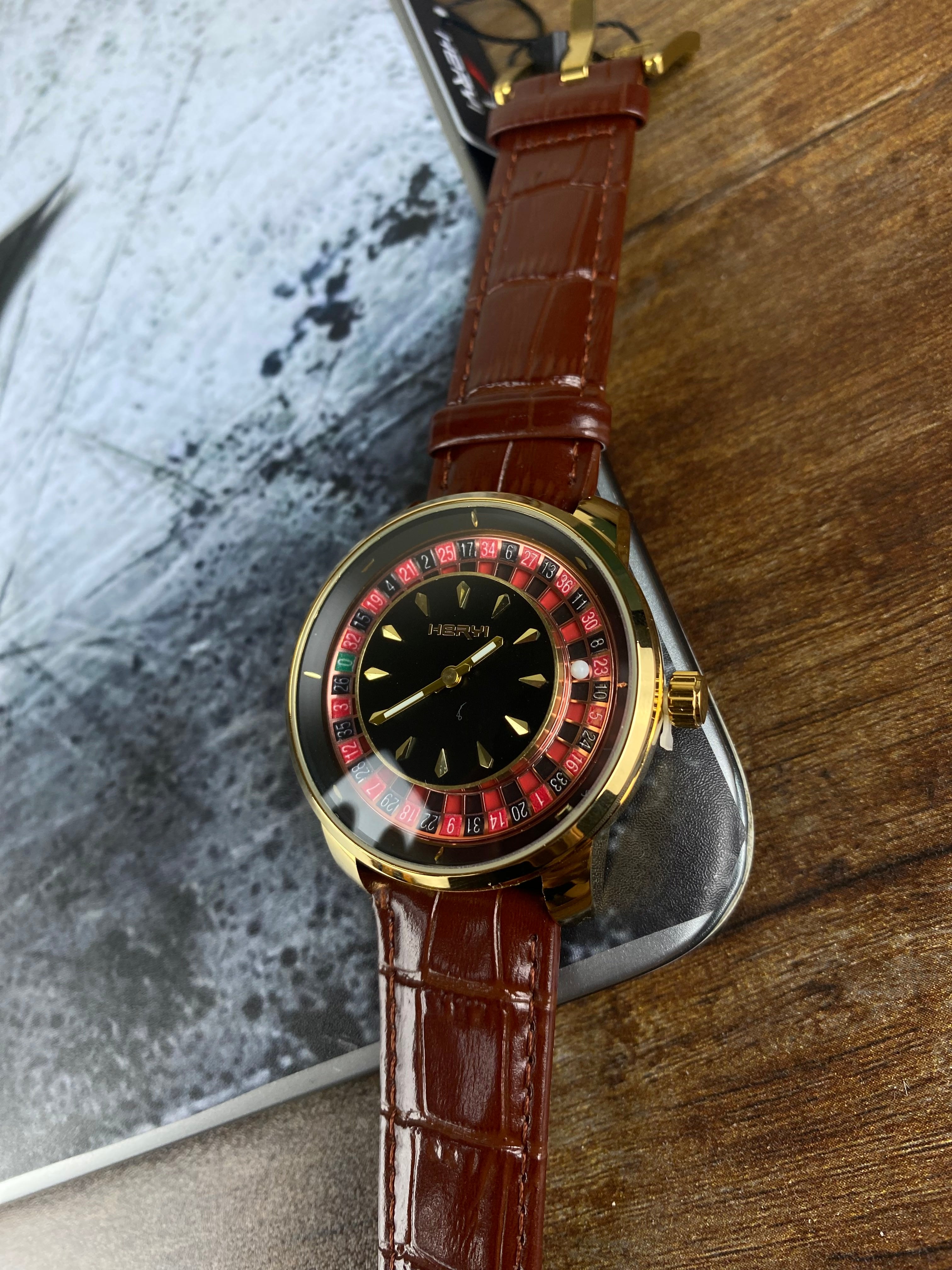 ⌚ HERWI Roulette Classic – Gold Brown Edition
