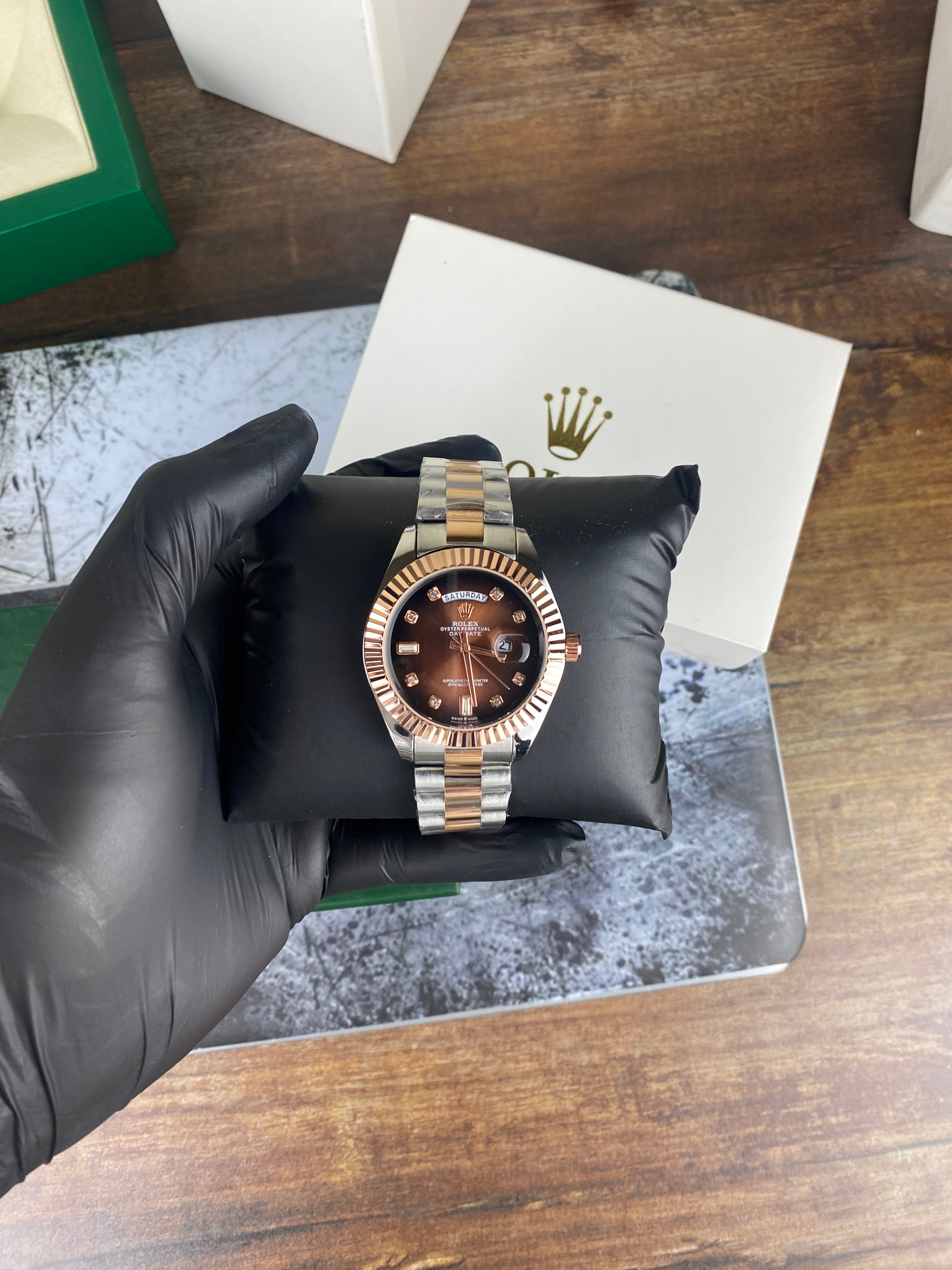 RLX DAY-DATE 40MM – CHOCOLATE DIAL TWO-TONE EDITION