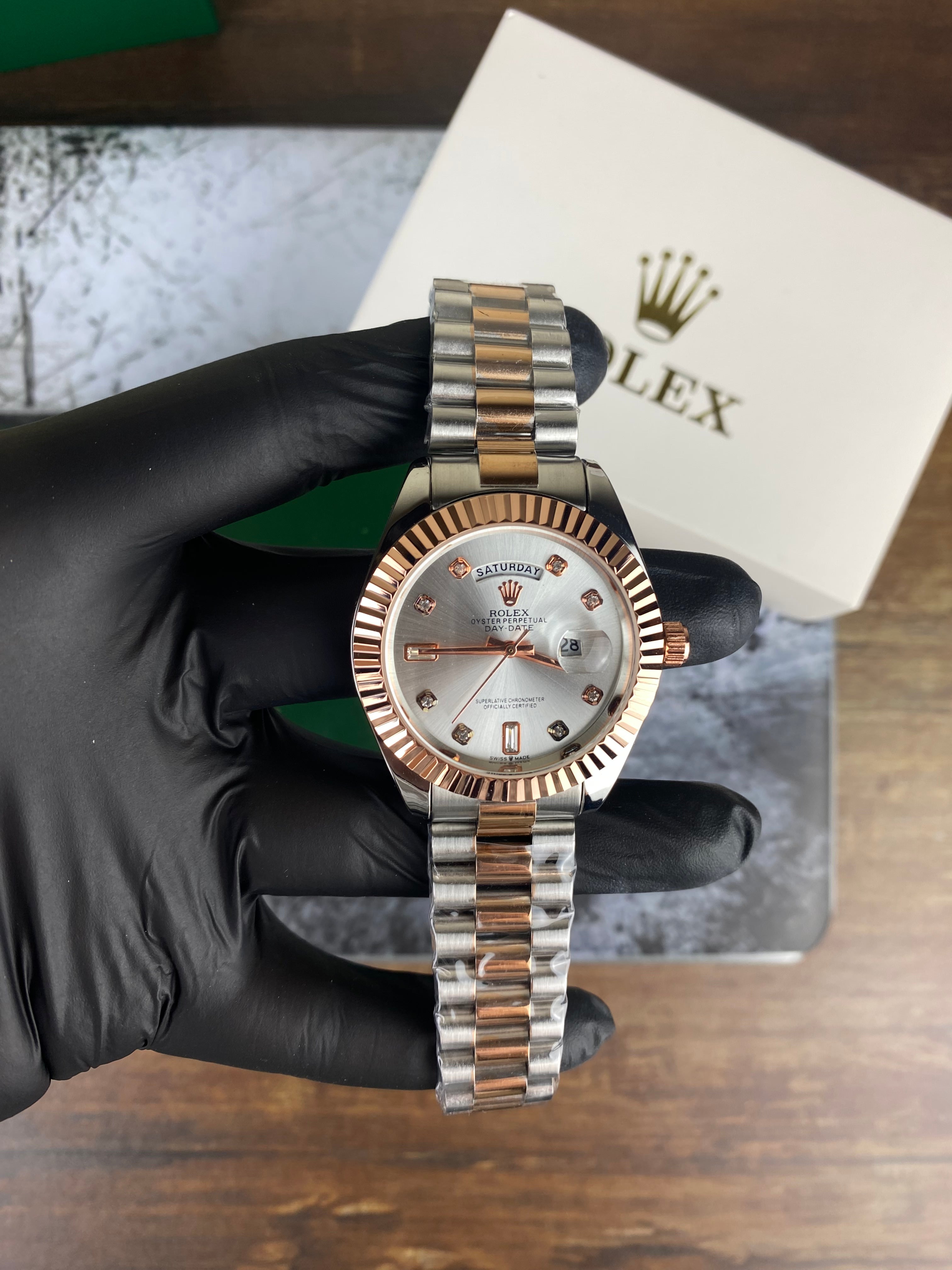 RLX DAY-DATE 40MM – TWO-TONE ROSE GOLD EDITION