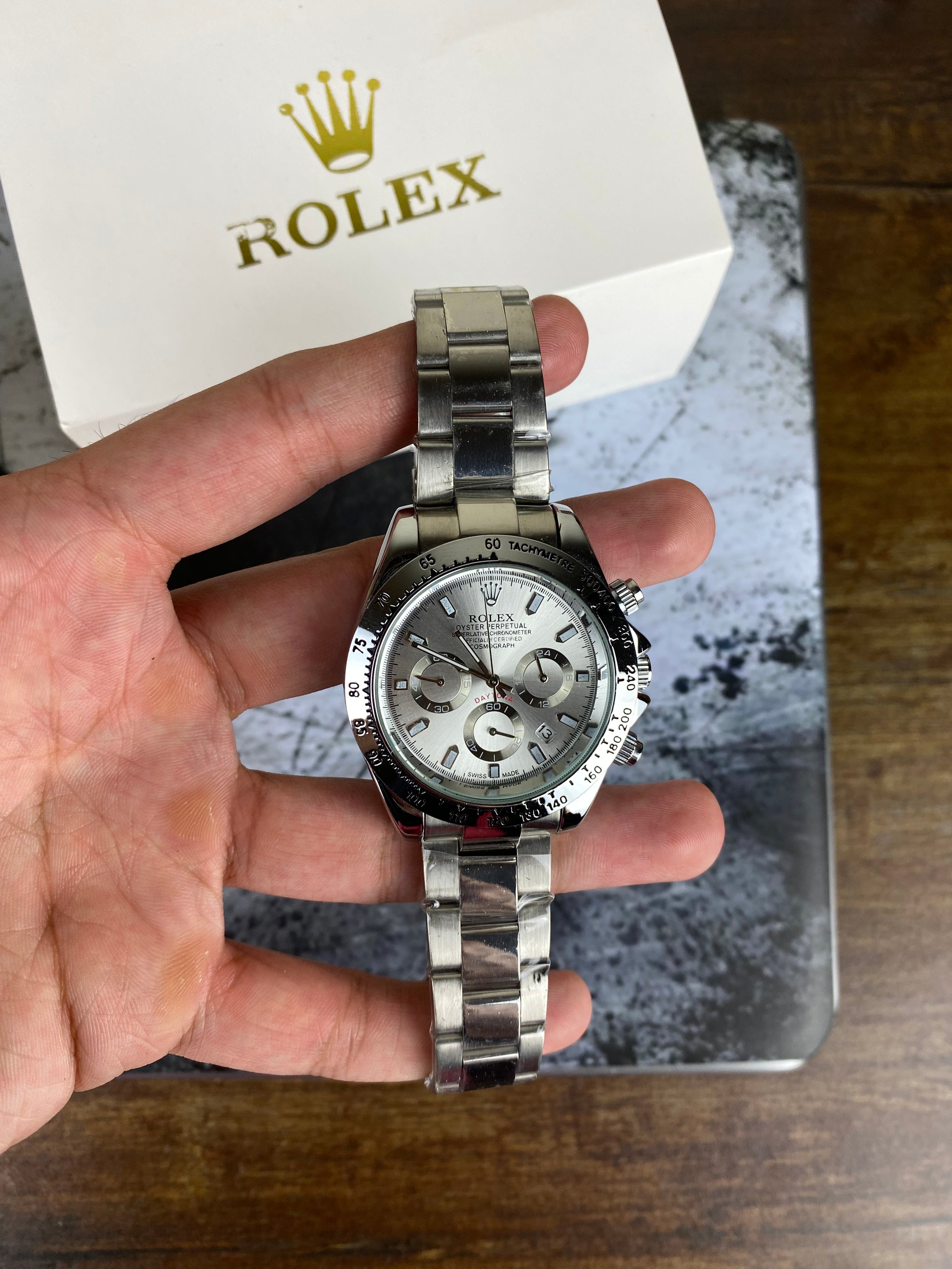 Luxury Silver Ice Dial Chronograph Inspired Men's Watch