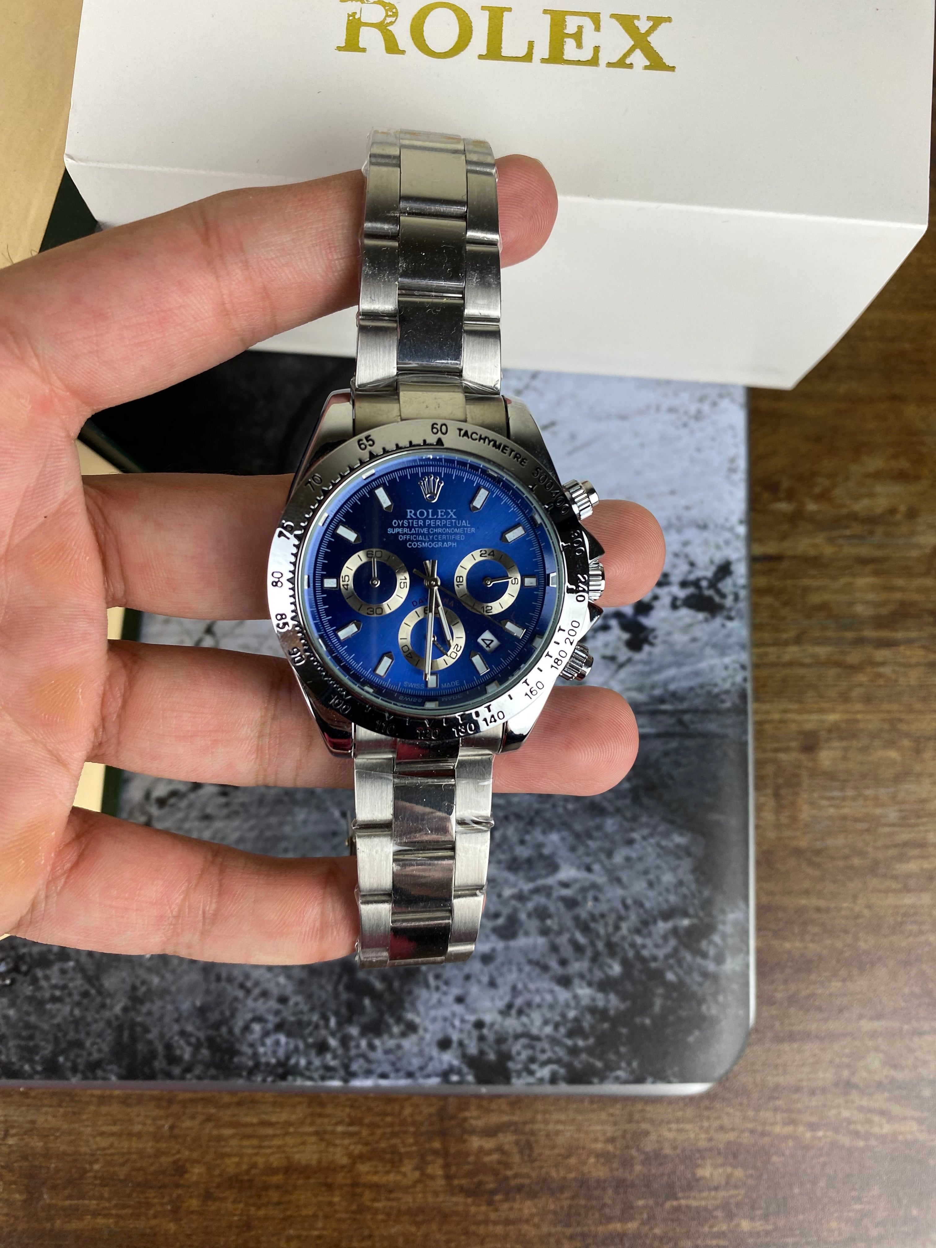 Luxury Silver Blue Chronograph Inspired Men's Watch