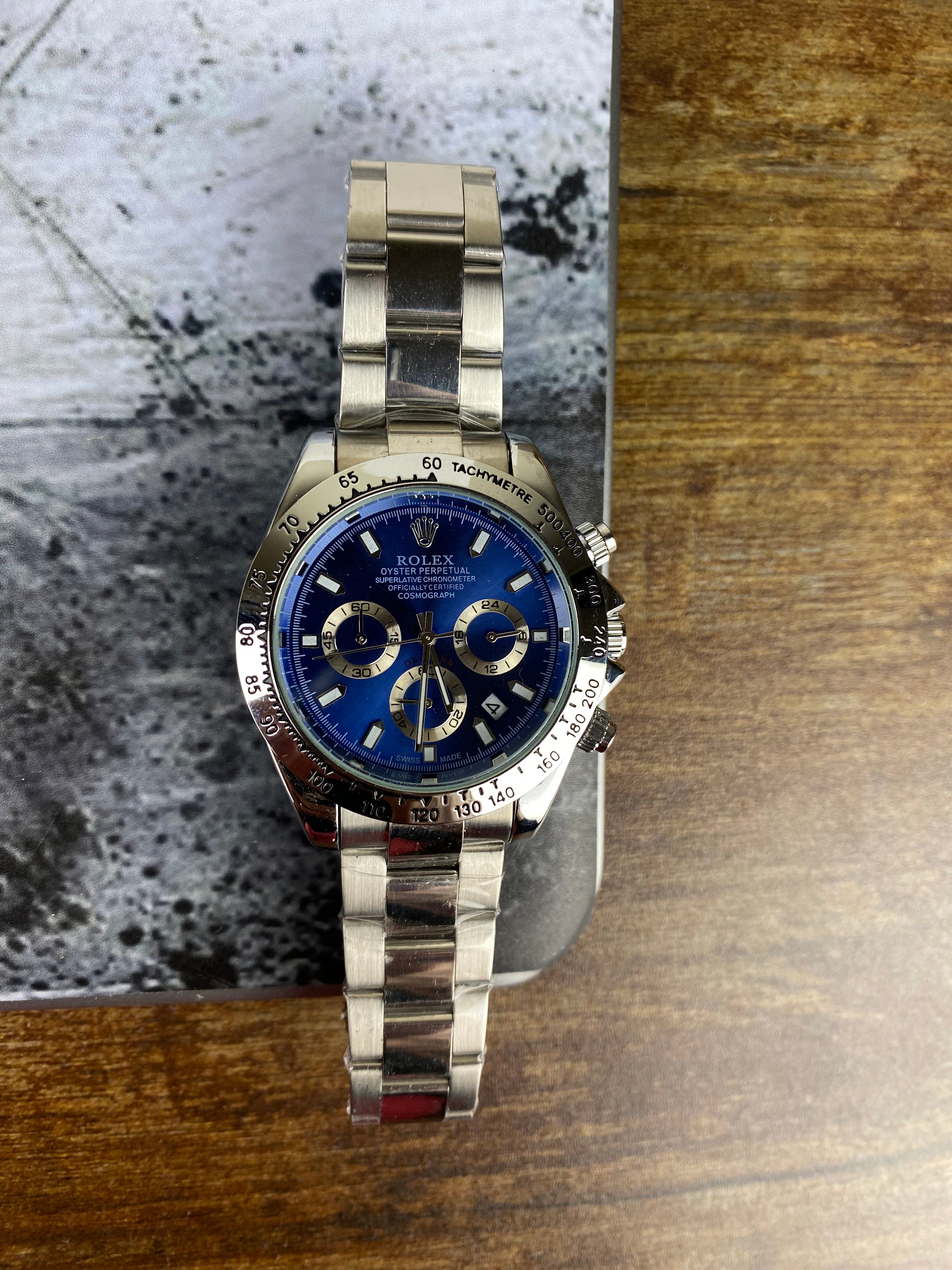 Luxury Silver Blue Chronograph Inspired Men's Watch