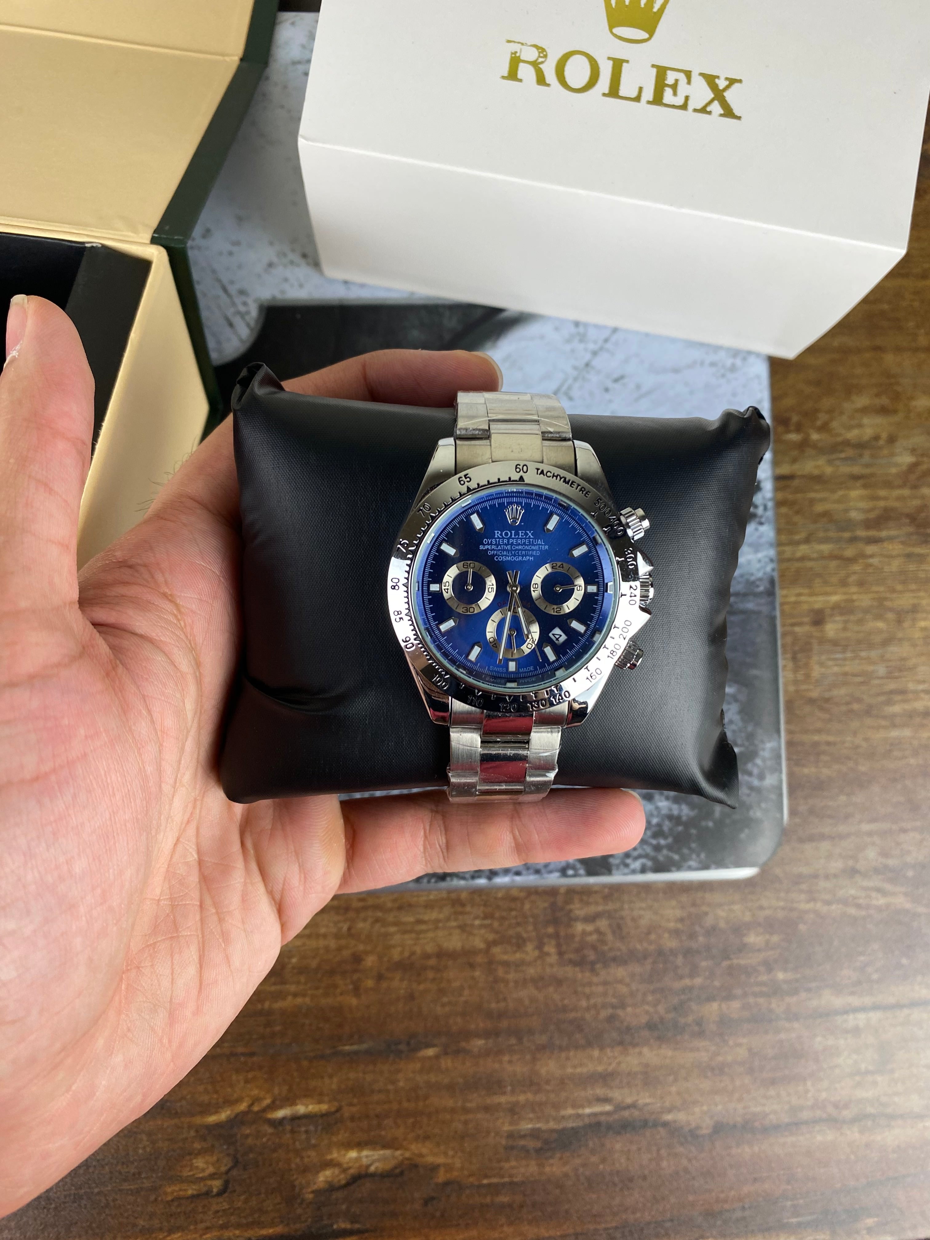 Luxury Silver Blue Chronograph Inspired Men's Watch