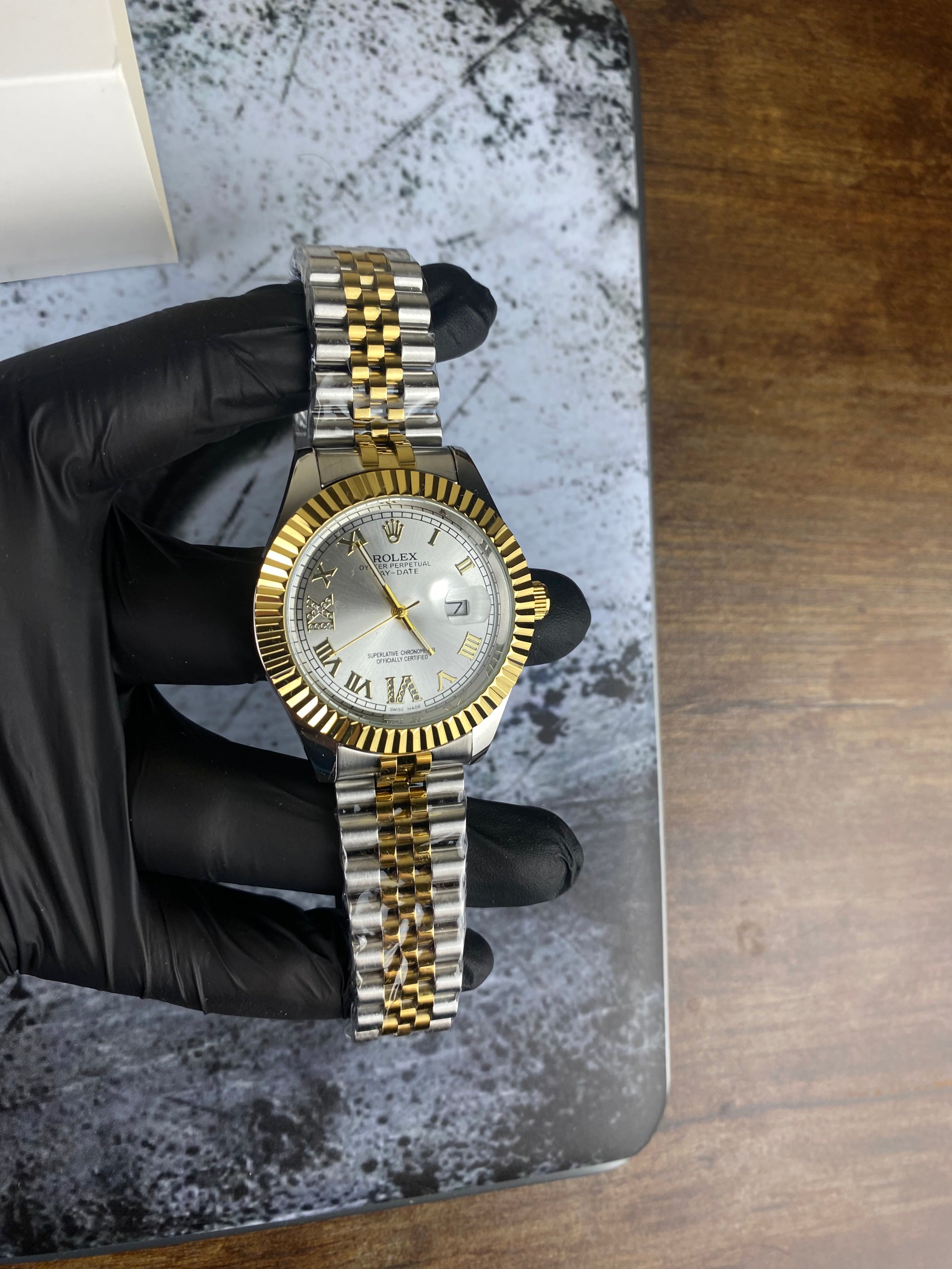 Rolex Oyster Perpetual Day-Date – Silver Roman Dial Luxury Watch