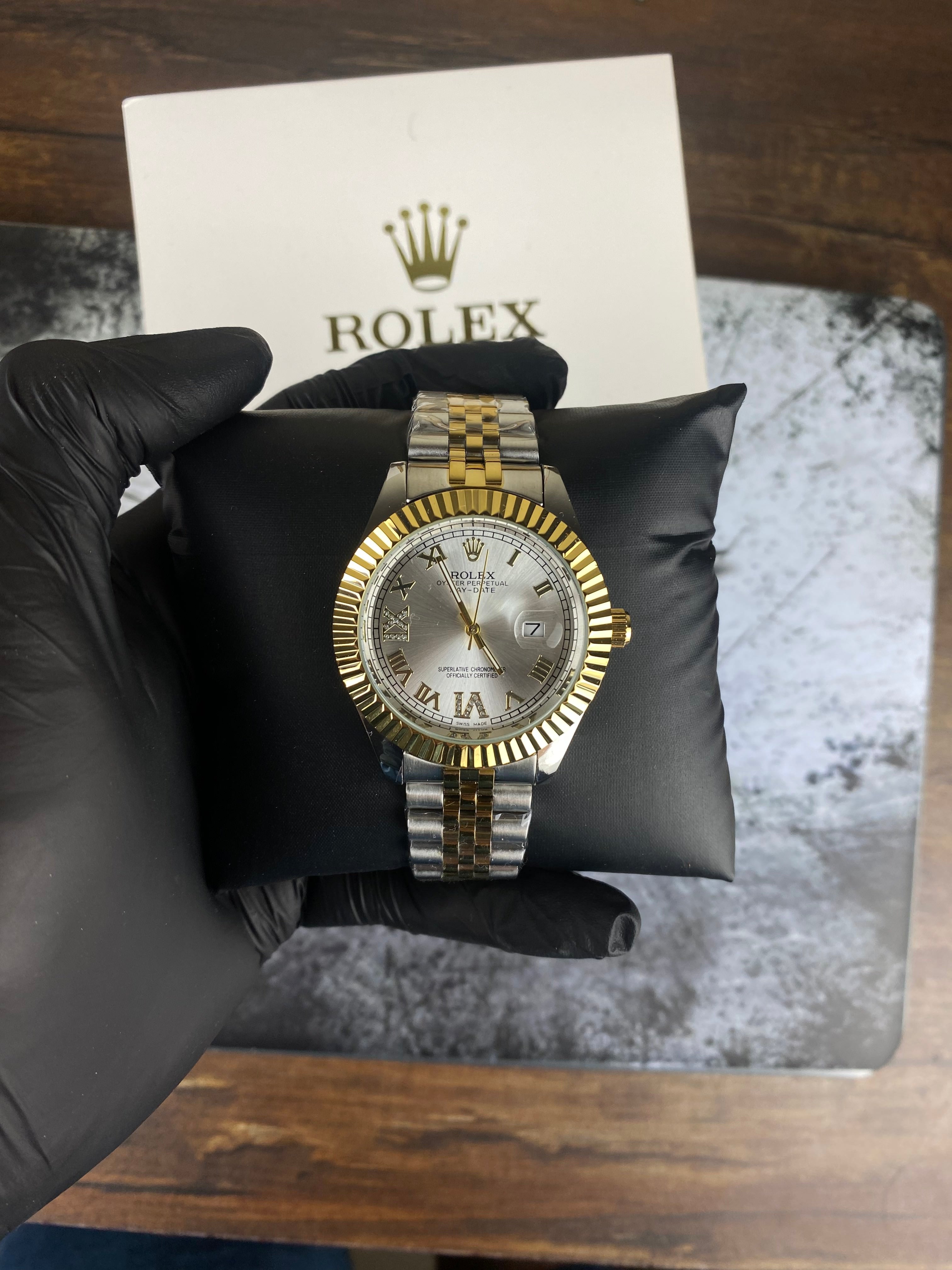 Rolex Oyster Perpetual Day-Date – Silver Roman Dial Luxury Watch