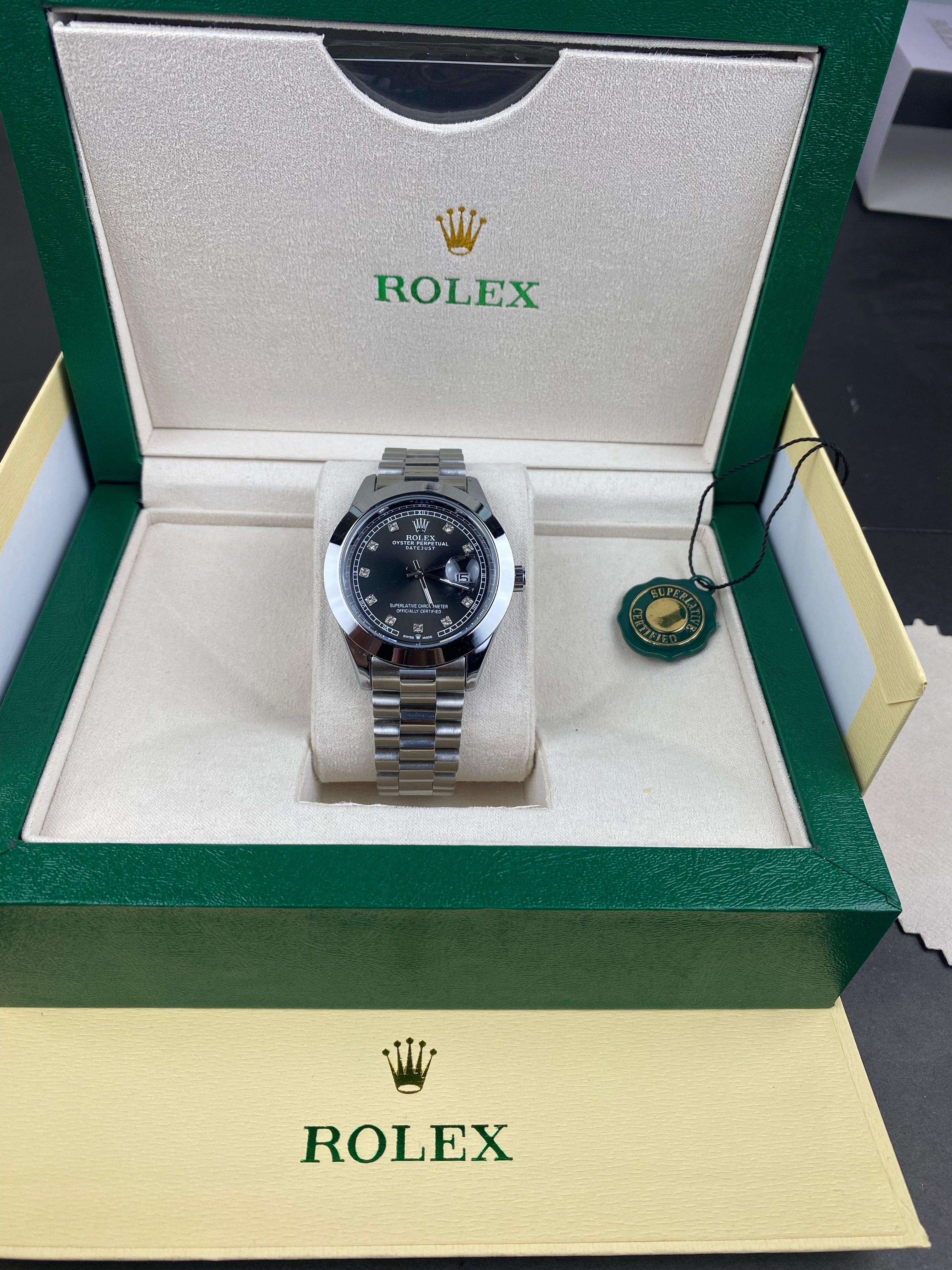 Rolex Datejust Oystersteel Black Diamond Dial