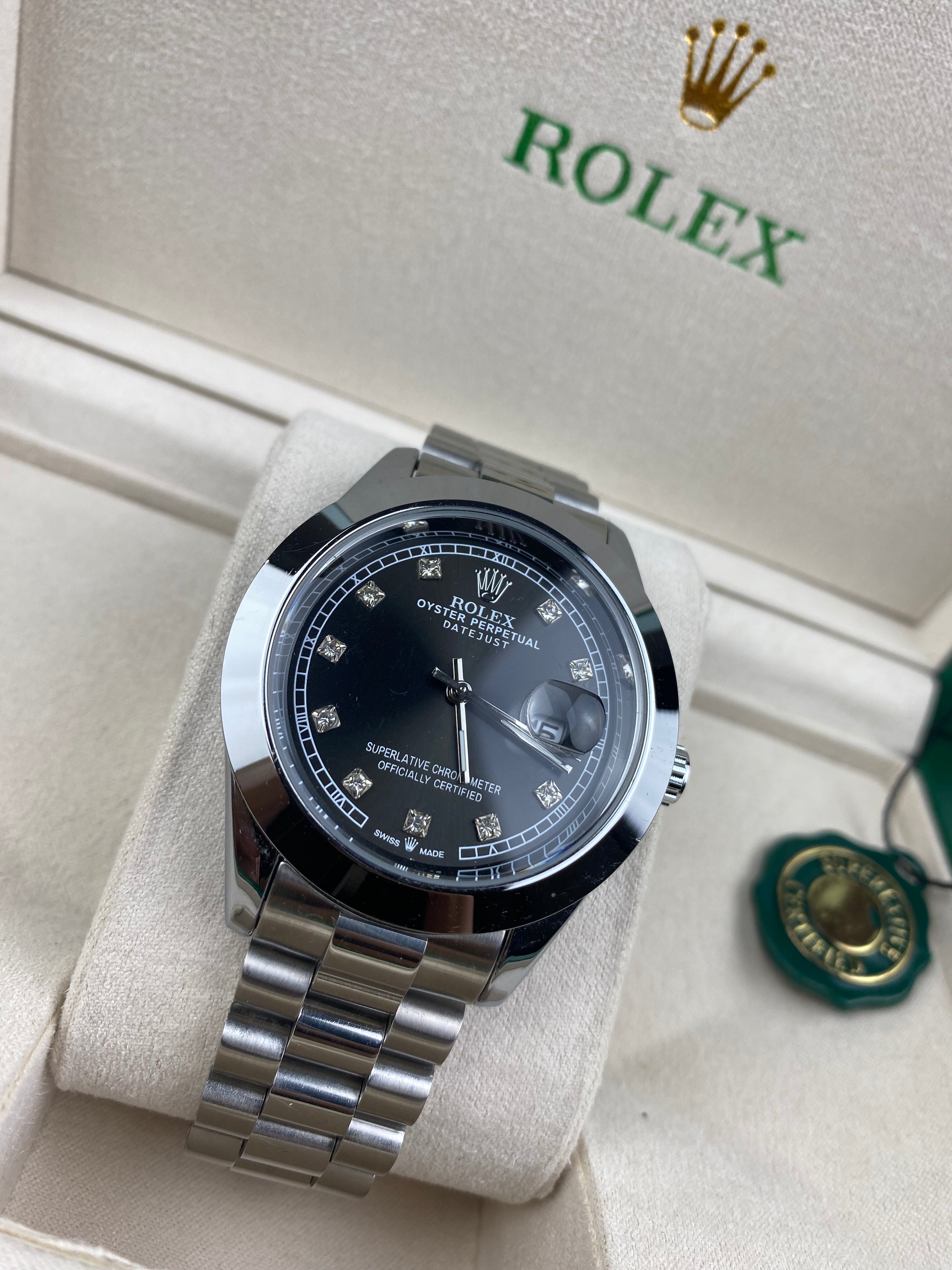 Rolex Datejust Oystersteel Black Diamond Dial