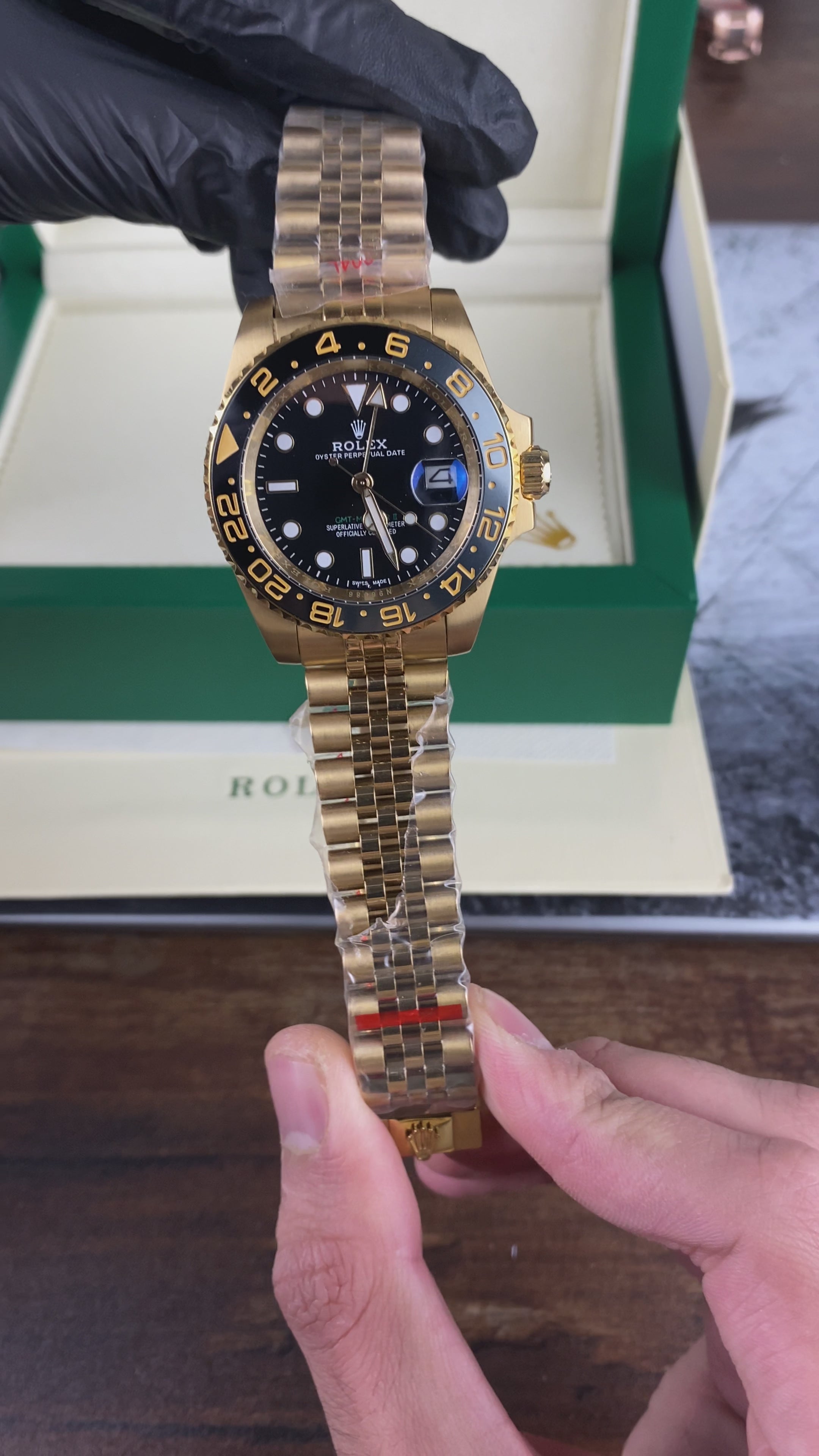 Load video: Rolex GMT-Master II Gold – Elite Executive Statement