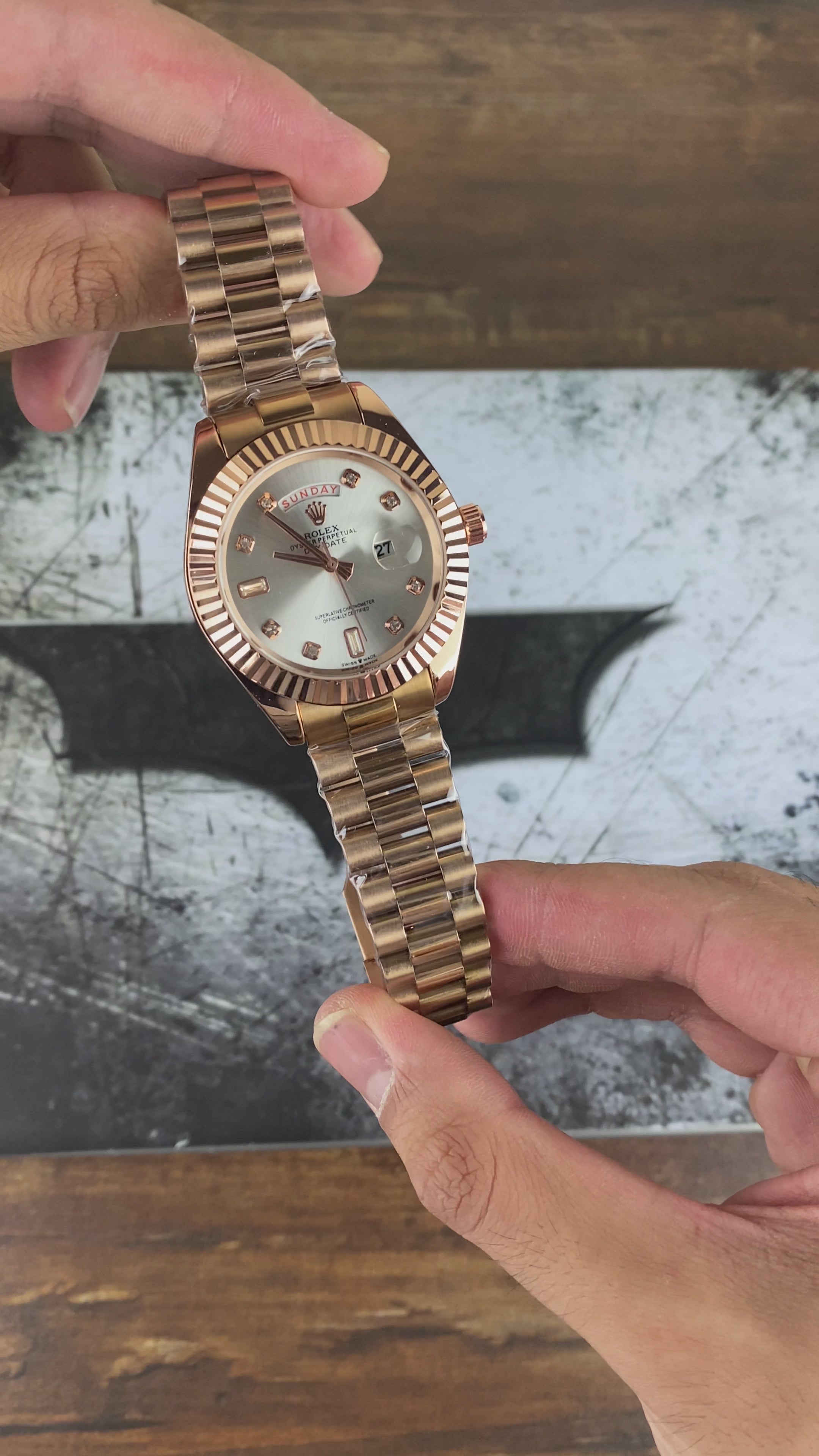 Load video: RLX DAY-DATE 40MM – ROSE GOLD PRESIDENT EDITION