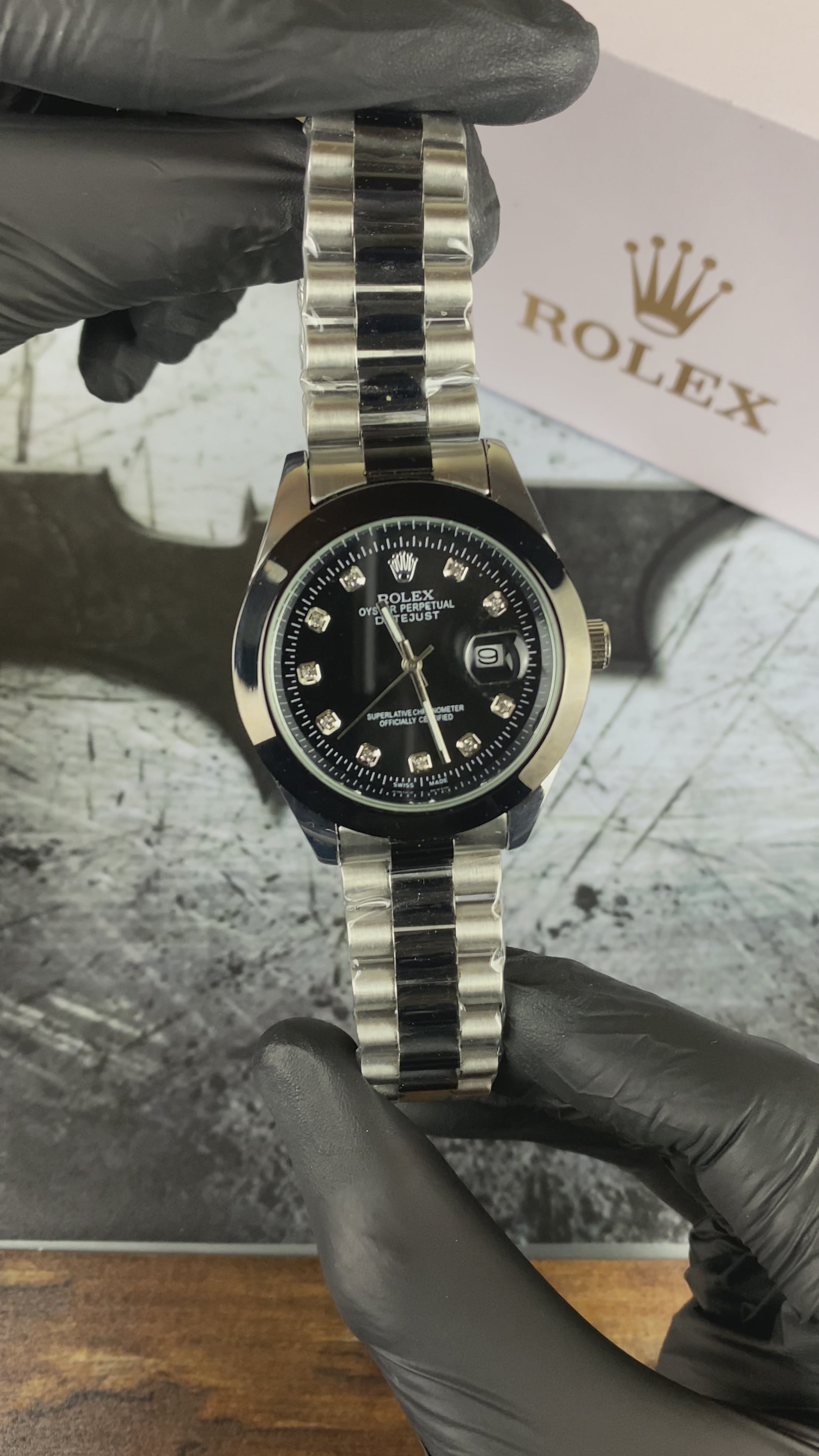 Load video: RLX Datejust Black Diamond Edition – Oyster Perpetual Elegance
