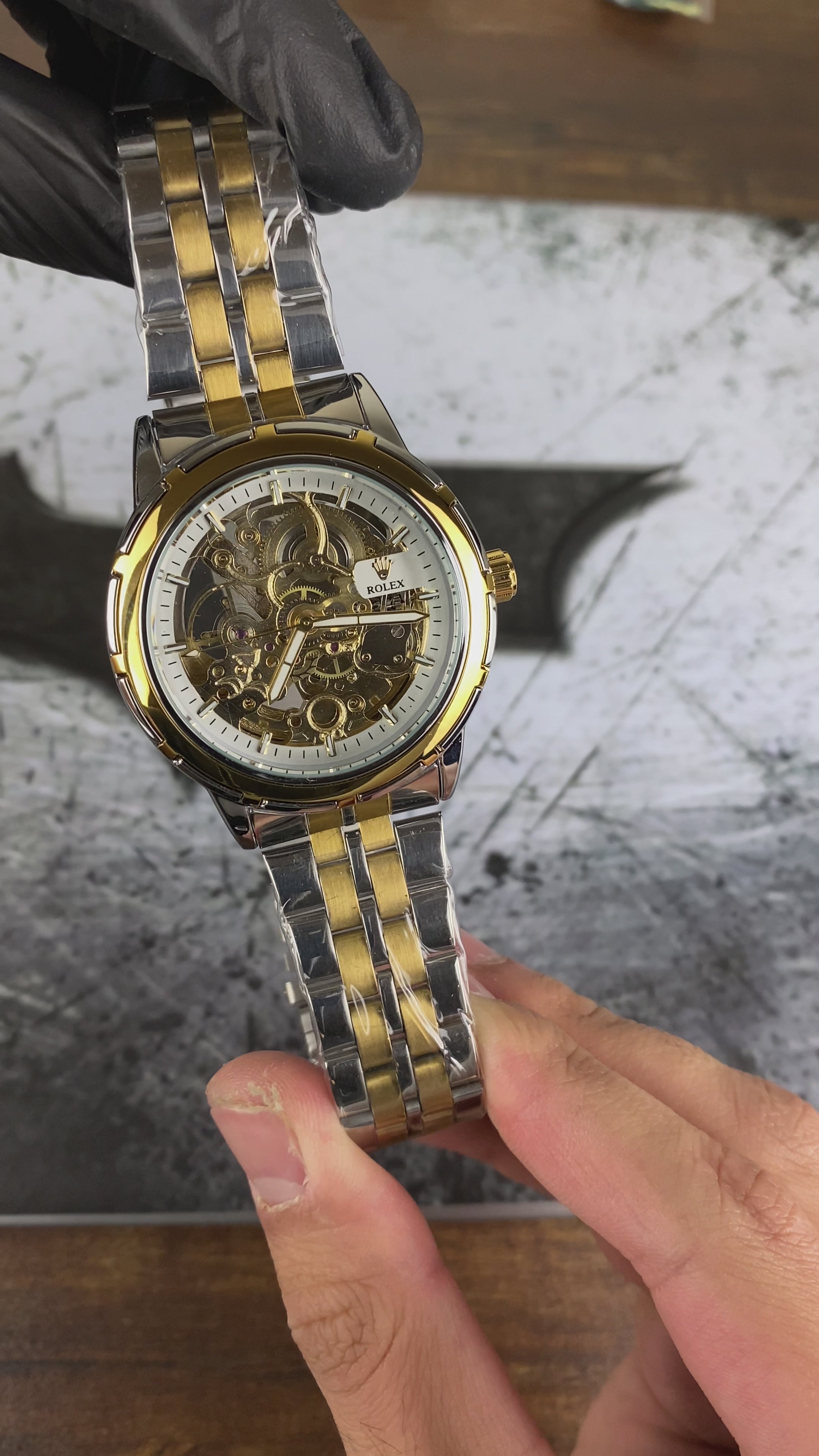 Load video: ⌚ RLX Automatic Two-Tone Skeleton – Prestige Edition